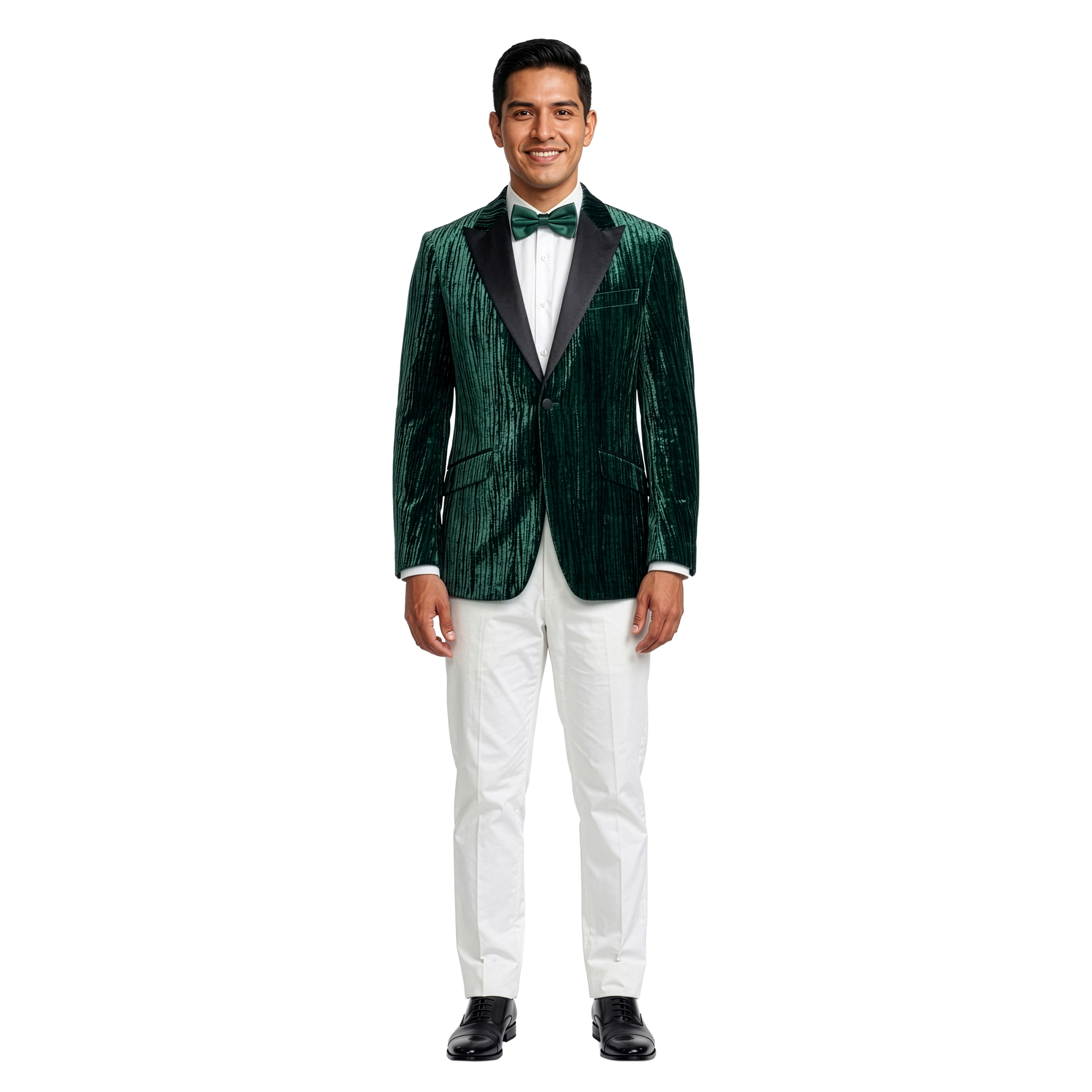 Tazzio Mens Velvet Satin Peak Lapel Tuxedo Jacket