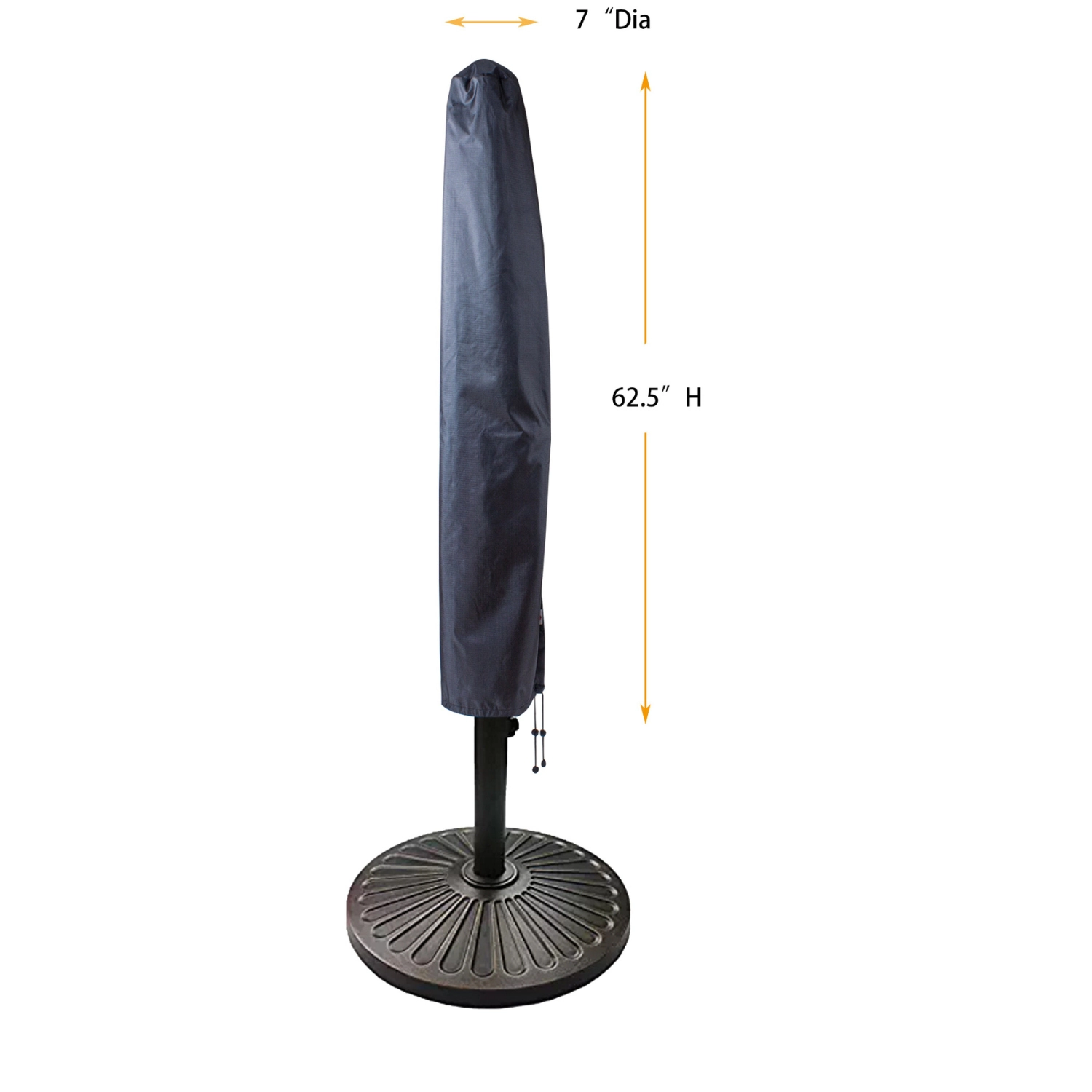 Summerset Shield Gold Weather Resistant 2-Layer Polyester Umbrella 9' Cover - 7x62.5", Charcoal Grey