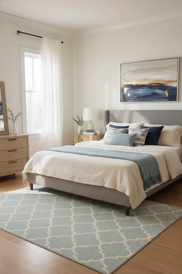 Magic Rugs Greige Trellis 5X8 Hand-Tufted Modern Rug