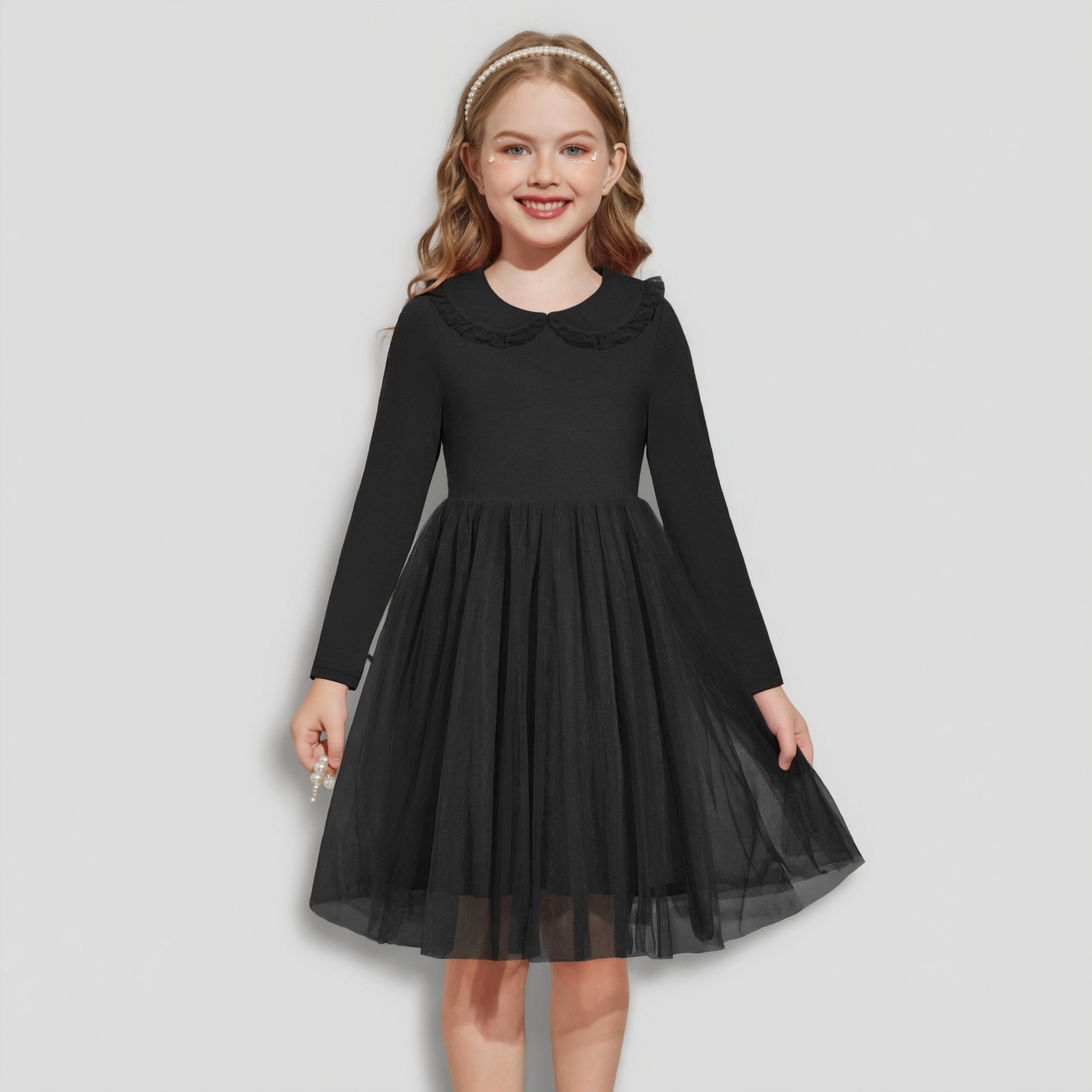 Arshiner Toddler Tutu Dres Girls Long Sleeve Xmas Holiday Birthday Party Tulle Dresses