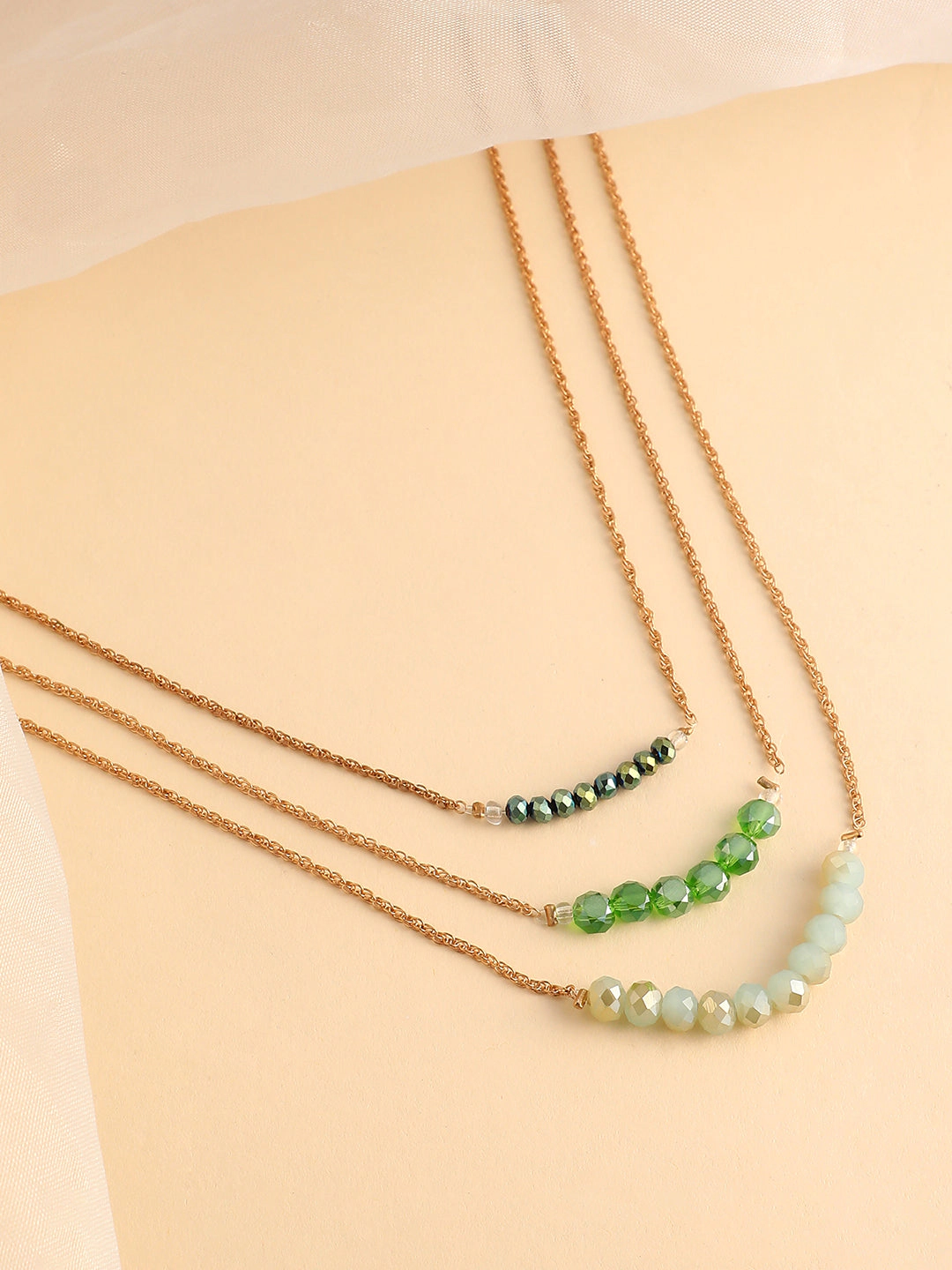 SOHI Women's Kelly Green the Riviera Multi-Layer Necklace