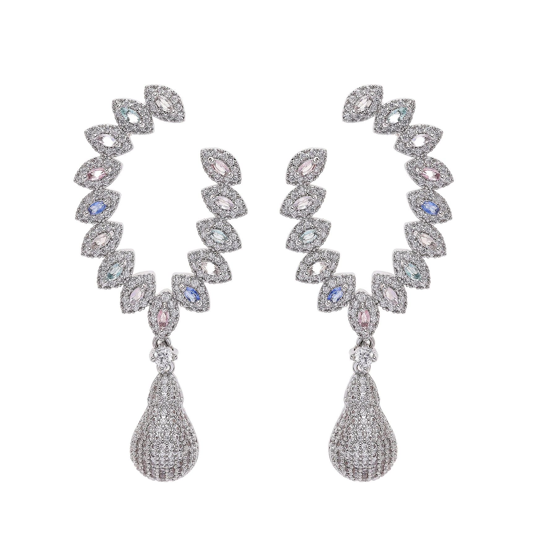 AGP PARIS Womens Delicate Leaf Drop Earrings
