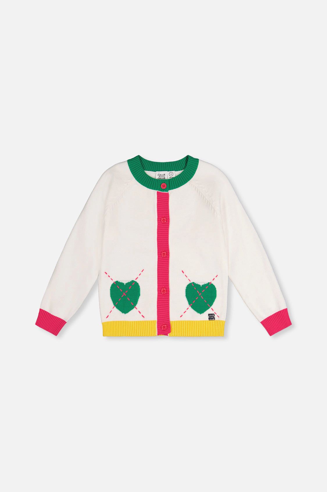 Deux par Girls Floral Pointelle Knitted Cardigan