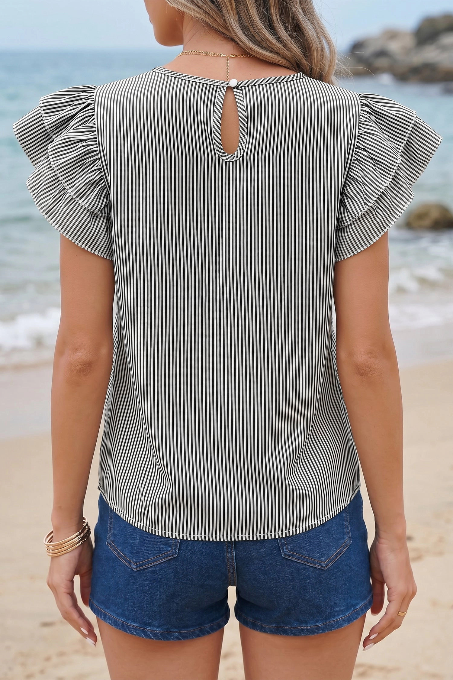 Threaded Pear Brynn Sleeve Casual Shift Blouse