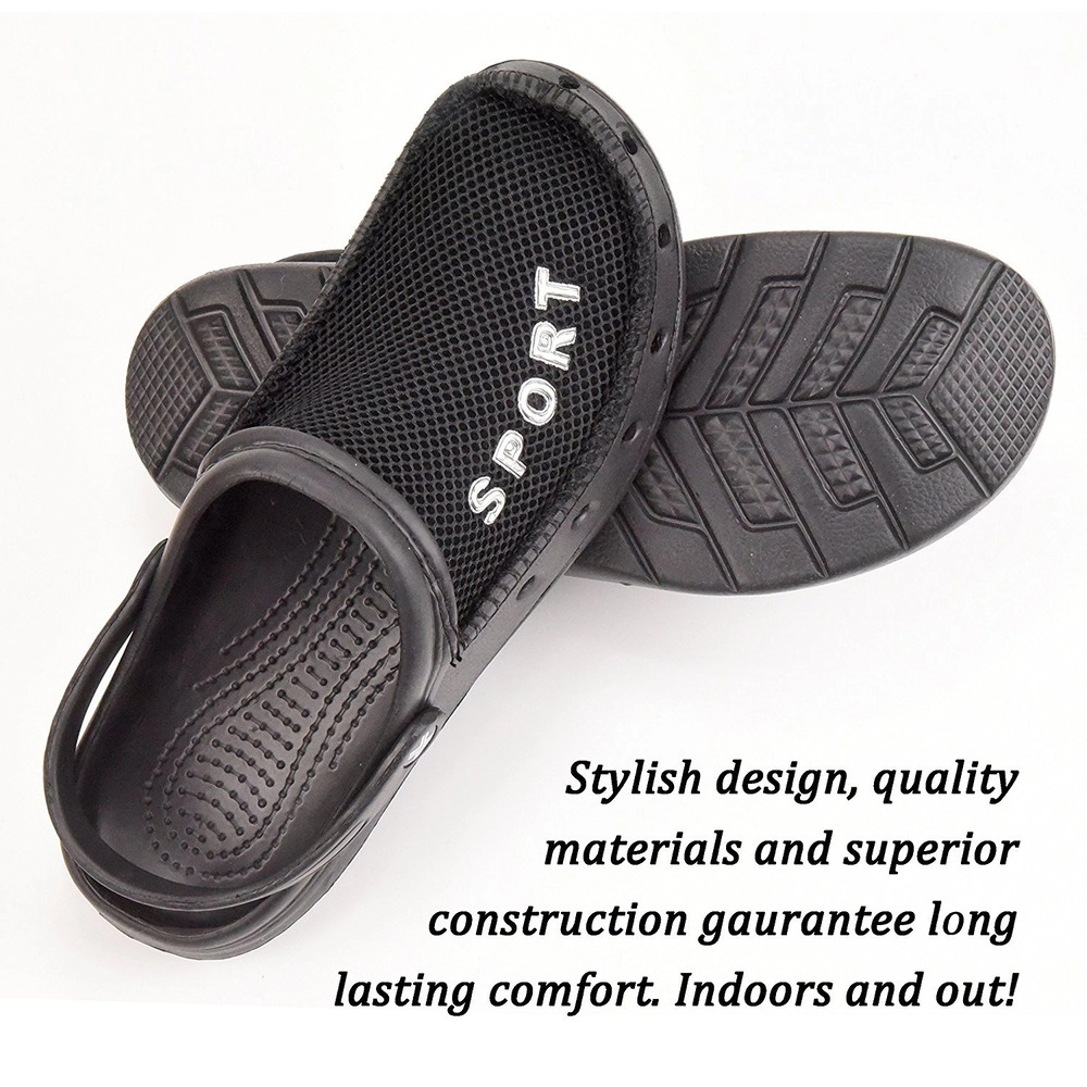Roxoni Men’s Rubber Sport Clogs with Breathable Mesh Upper