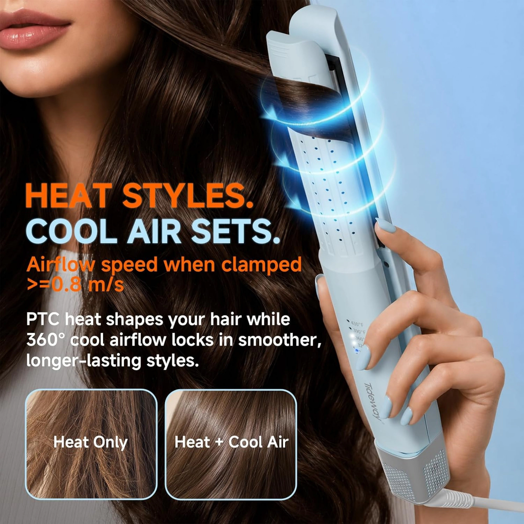 Tideway S11 360° Airflow Styler Hair Straightener and Curler 2-in-1