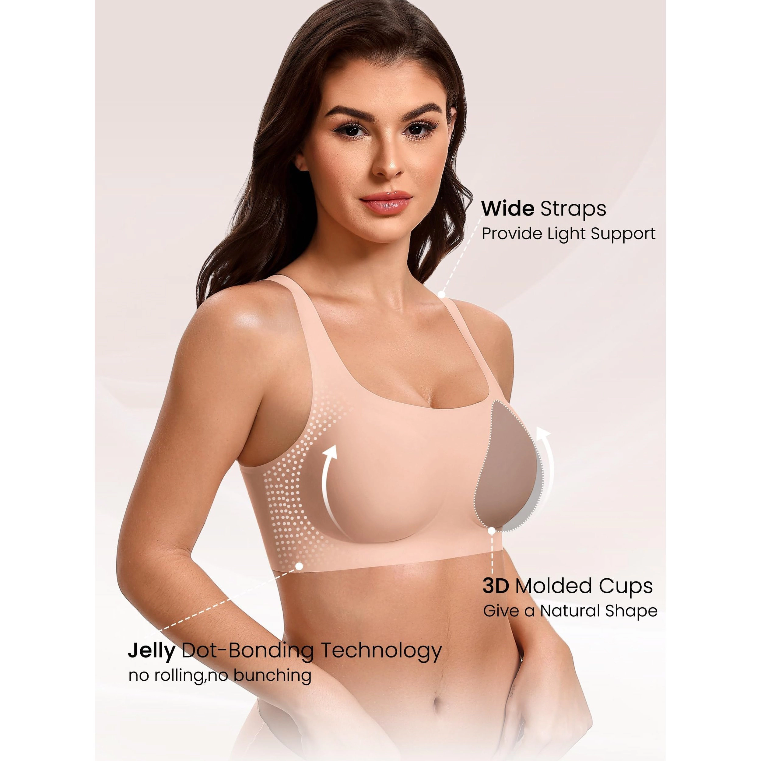 Avidlove Women's Jelly Dot Wireless Full Coverage Bralette