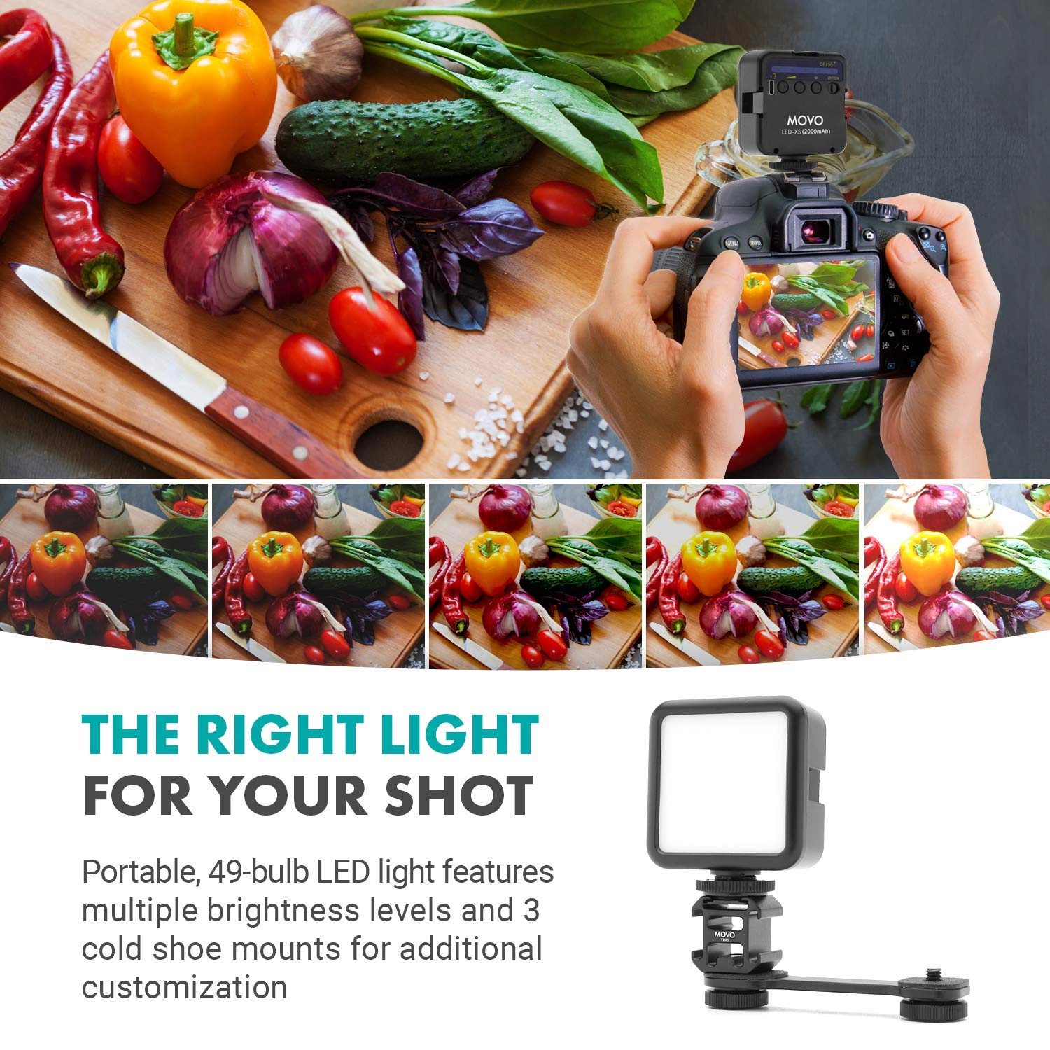 Movo iVlog3 Smartphone Video Bundle VXR10-PRO Directional Microphone, Mini Tripod, LED Camera Light, Wide-Angle Lens