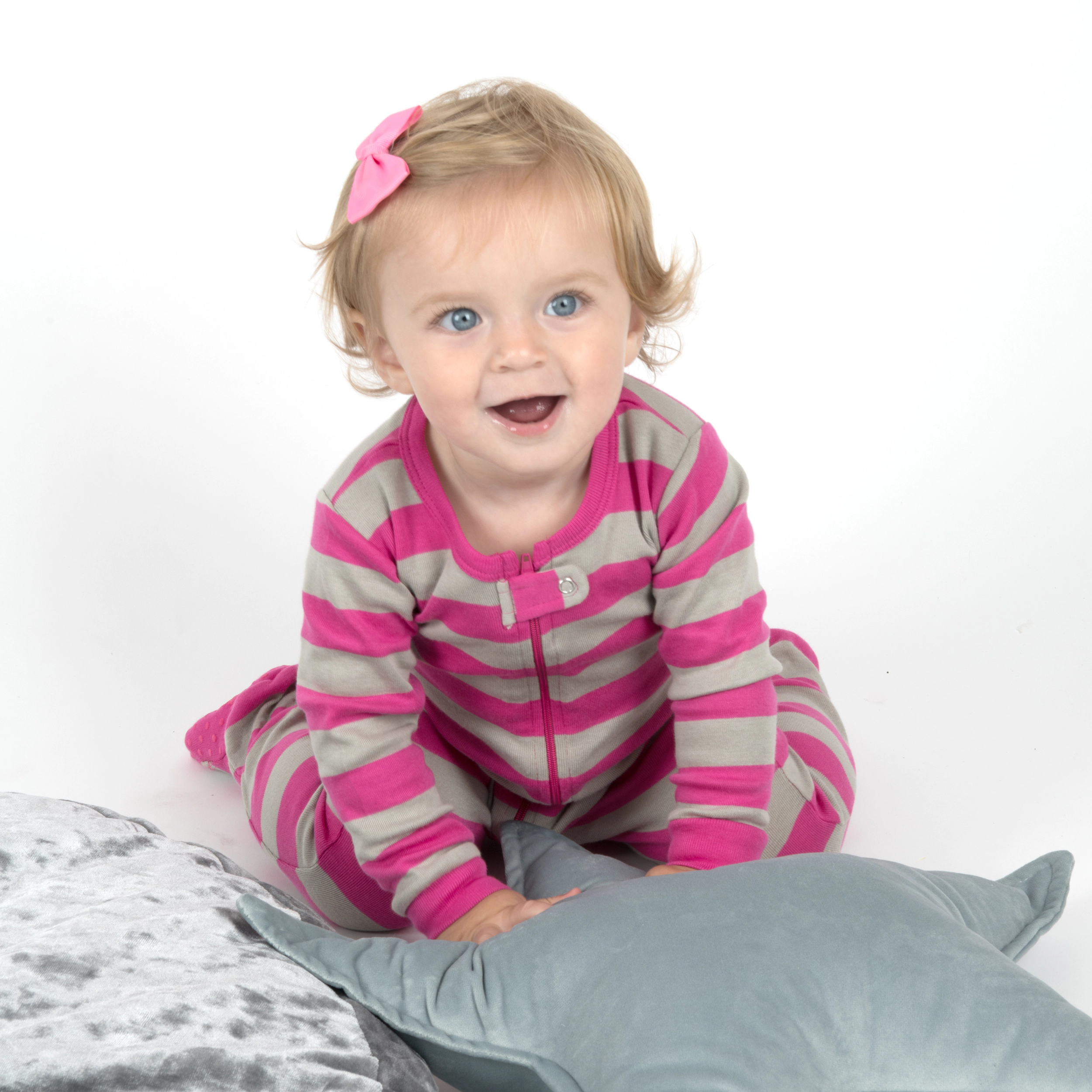 Leveret Baby/Toddler Girls Pink Striped Cotton Footed Pajamas