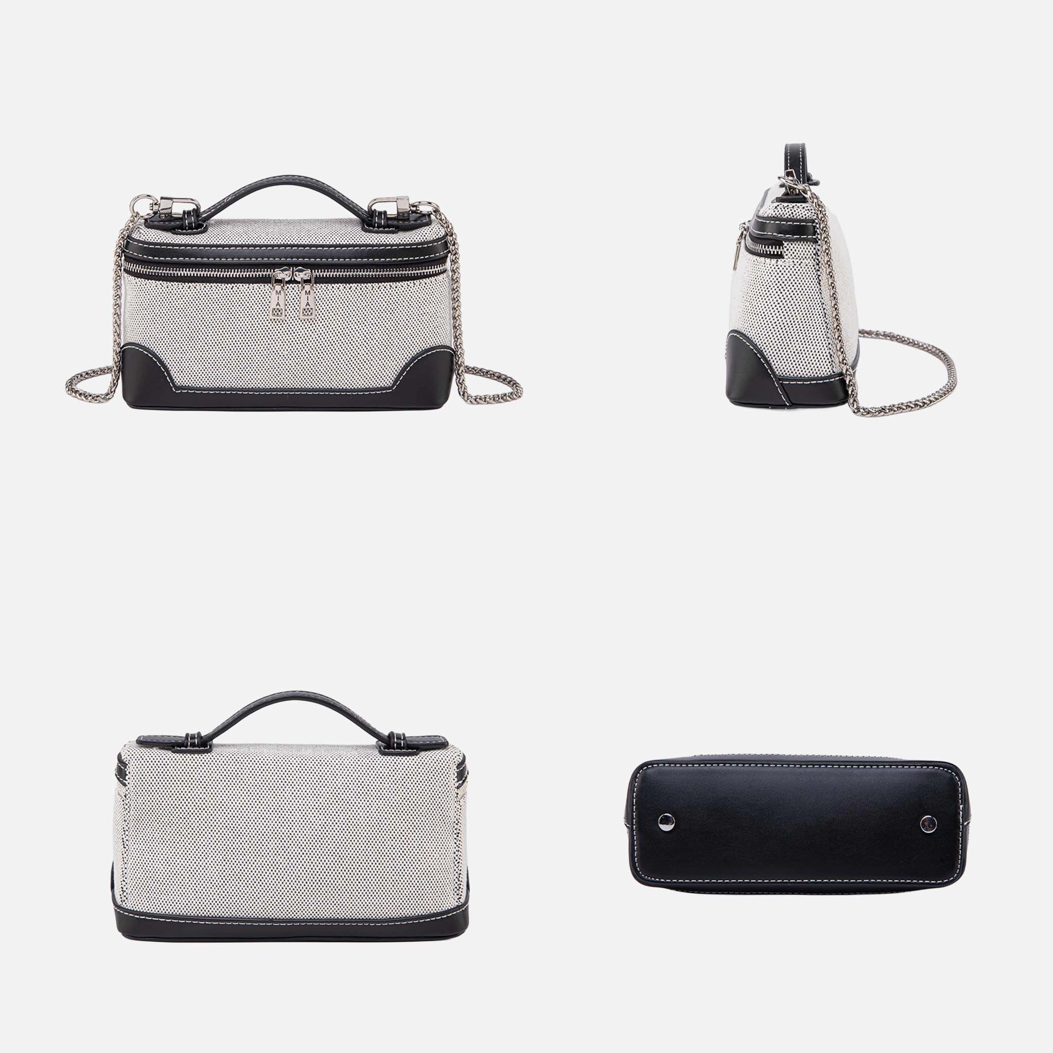 J'OMOR by Mia Zinnia Convertible Canvas and Faux Leather Shoulder Crossbody Bag