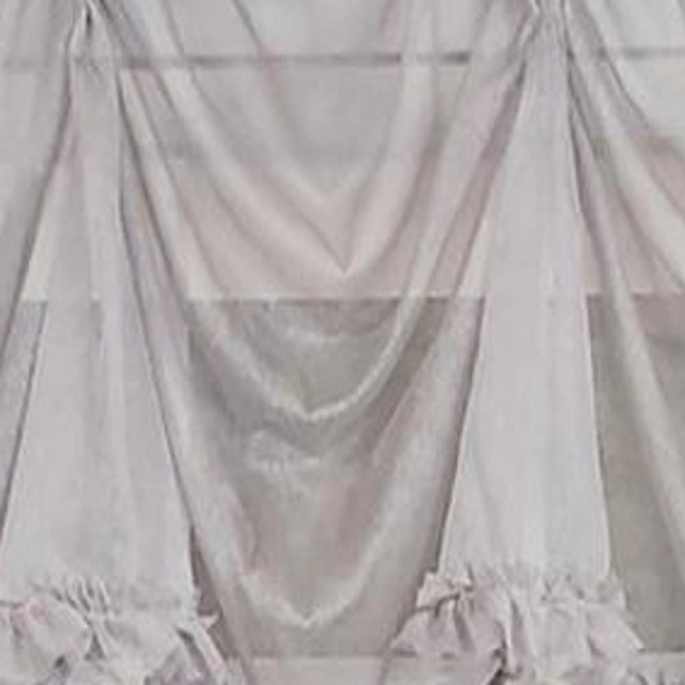 RLF Home Luxurious Modern Design Classic Sheers Victory Swag 3-Scoop Window Valance 50" x 25" Silver