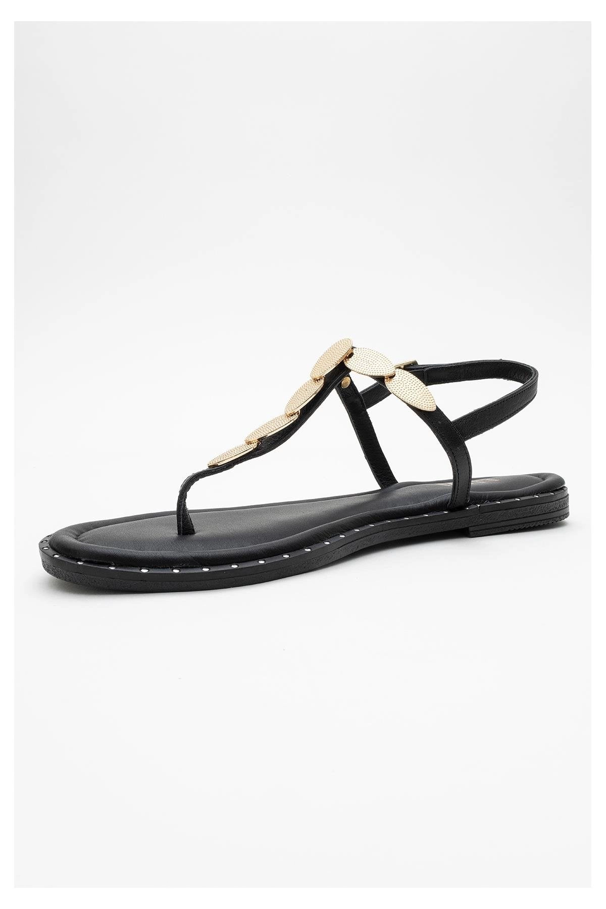 Forever & Always Womens Marea Leather Flat Sandals