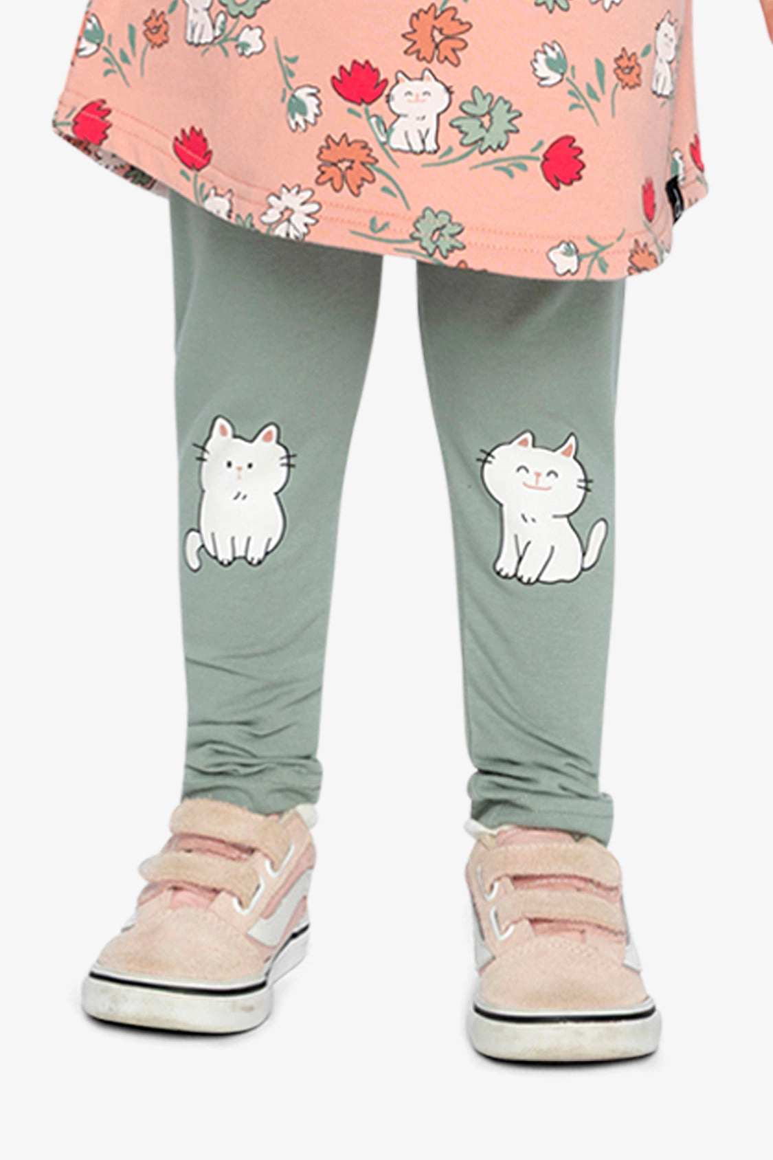 Deux par Girls Cat Knee Detail Organic Cotton Leggings