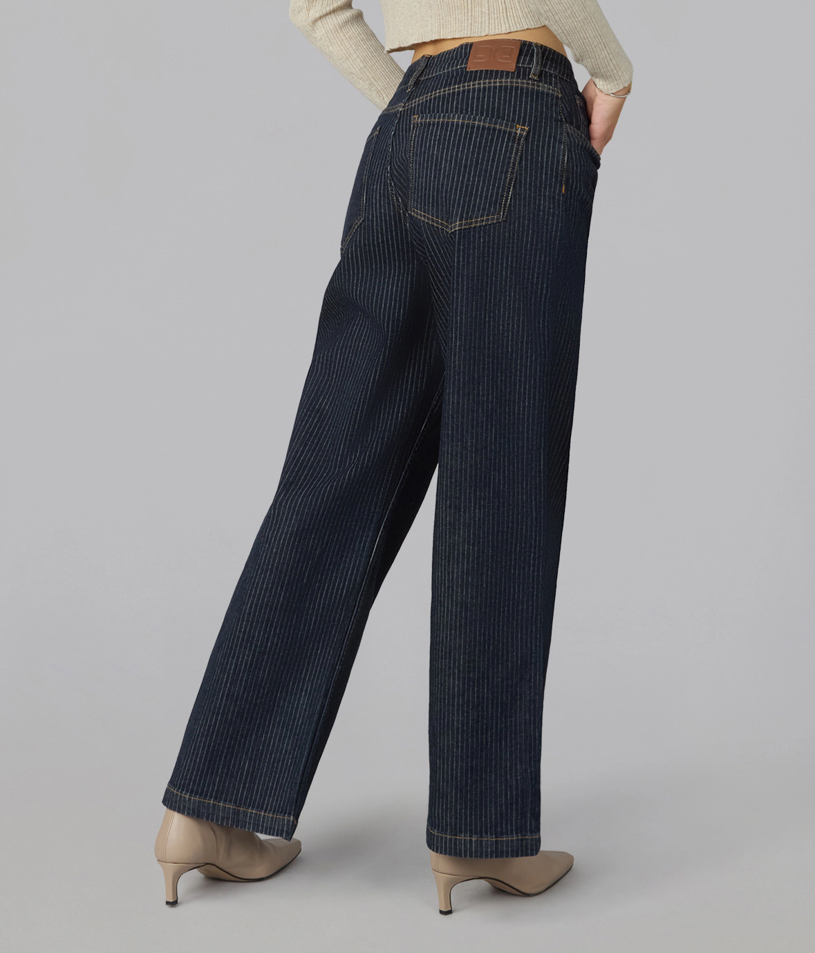 Lola Denim Womens Colette High Rise Wide Leg Jeans