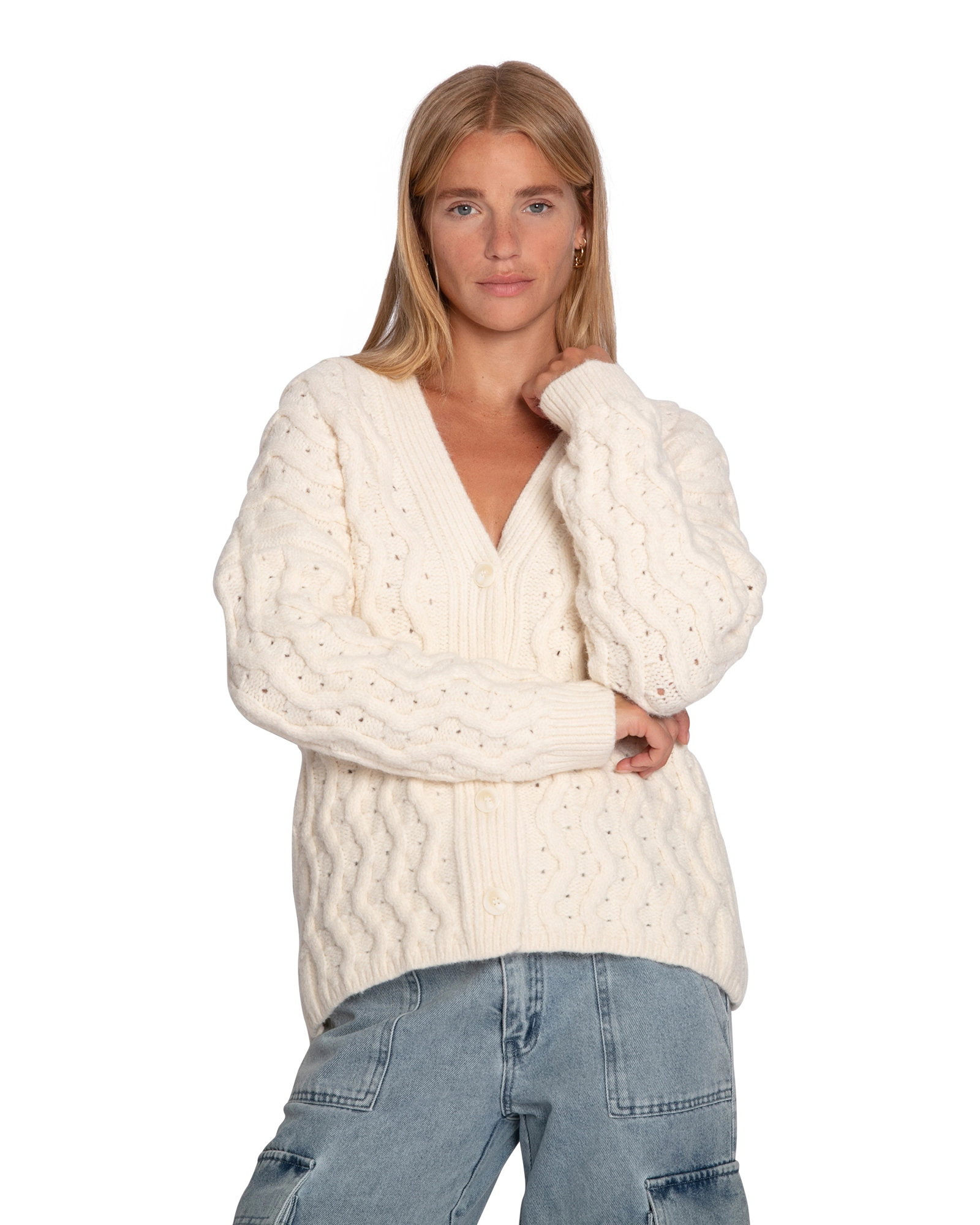 Belle & Bloom Womens Sugar Plum Chunky Cardigan