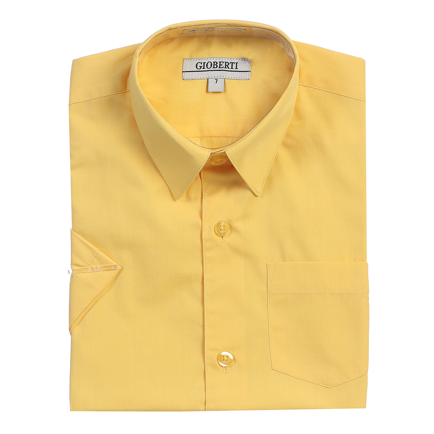 Gioberti Boy's Short Sleeve Solid Dress Shirt