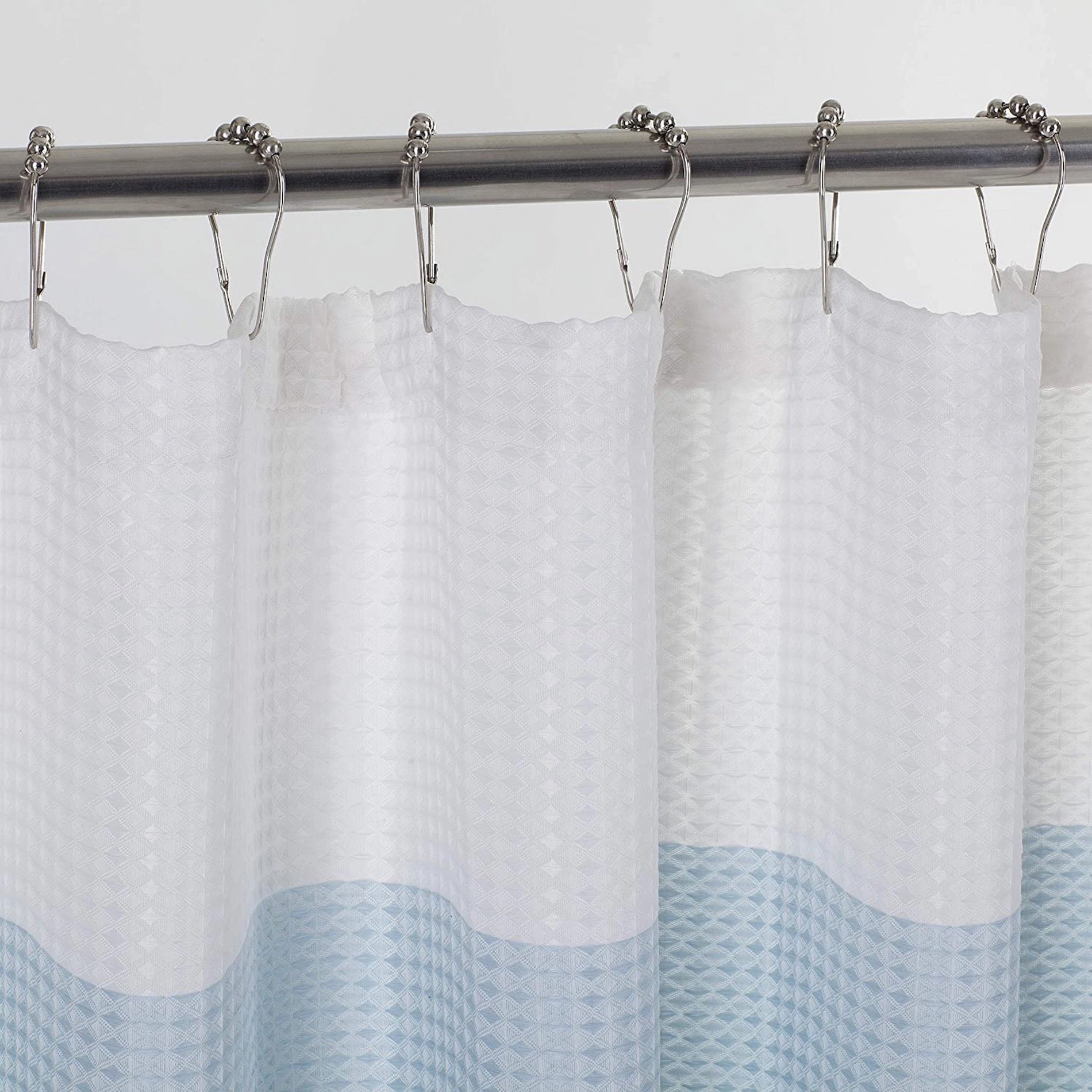 Dainty Home Waffle Weaved Ombre Striped Shower Curtain 70" W x 72" L