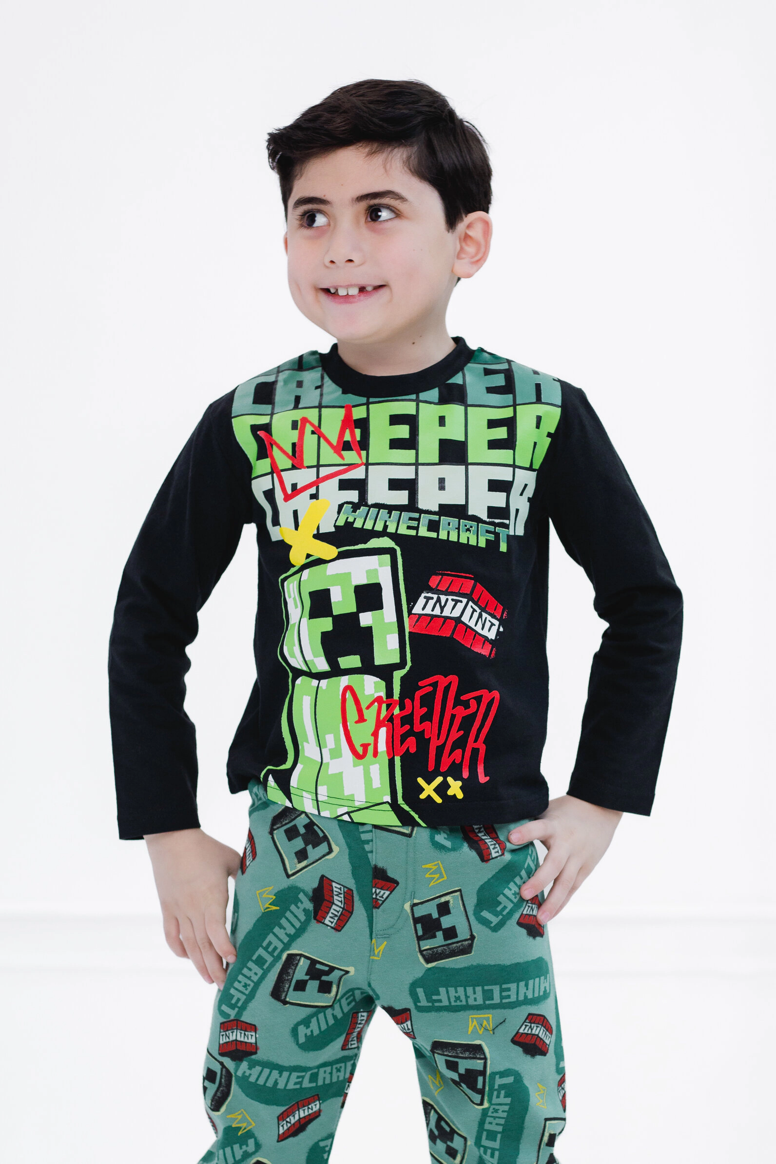 Minecraft Creeper Boys' Loungewear 2-Piece Tee and Pants Set