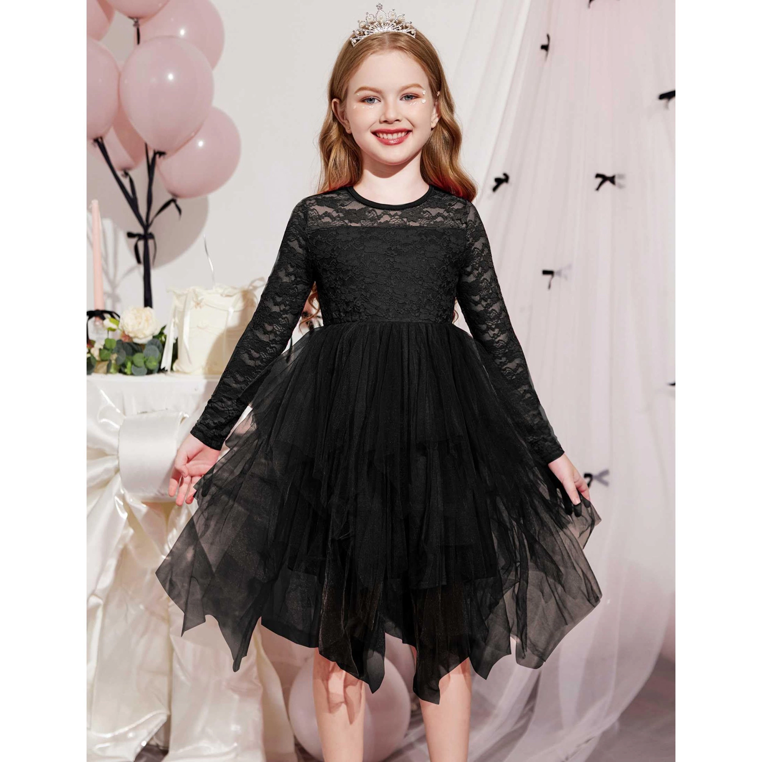 Arshiner Toddler Girls Dress Kids Fall Halloween Formal Party Tutu Tulle Dresses