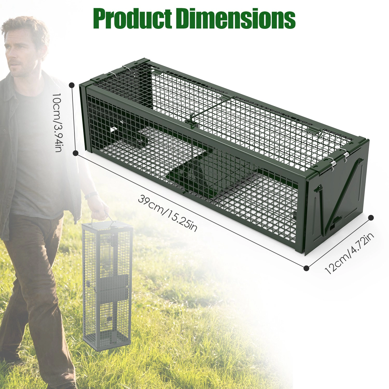 GBruno 2-Pc Dual-Door Live Rat Trap Cage