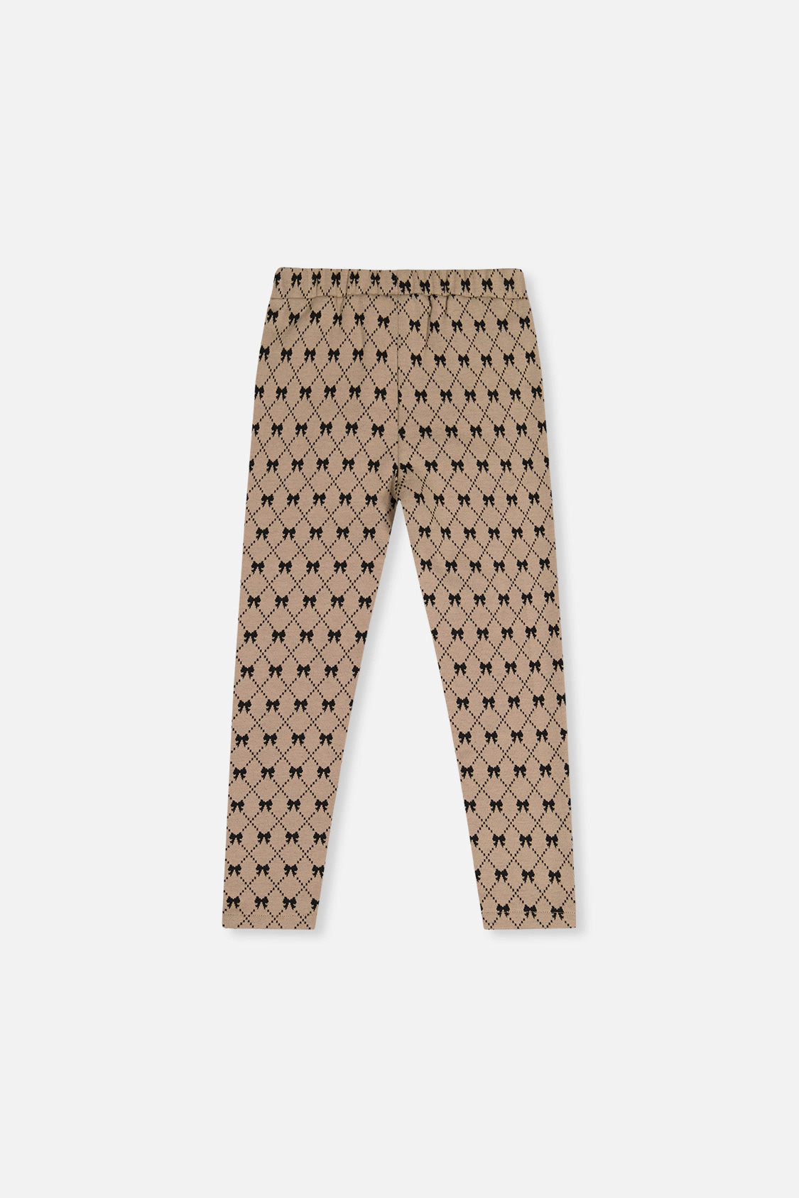 Deux par Deux Girls Jacquard Knit Elastic Waist Bow Tie Print Treggings