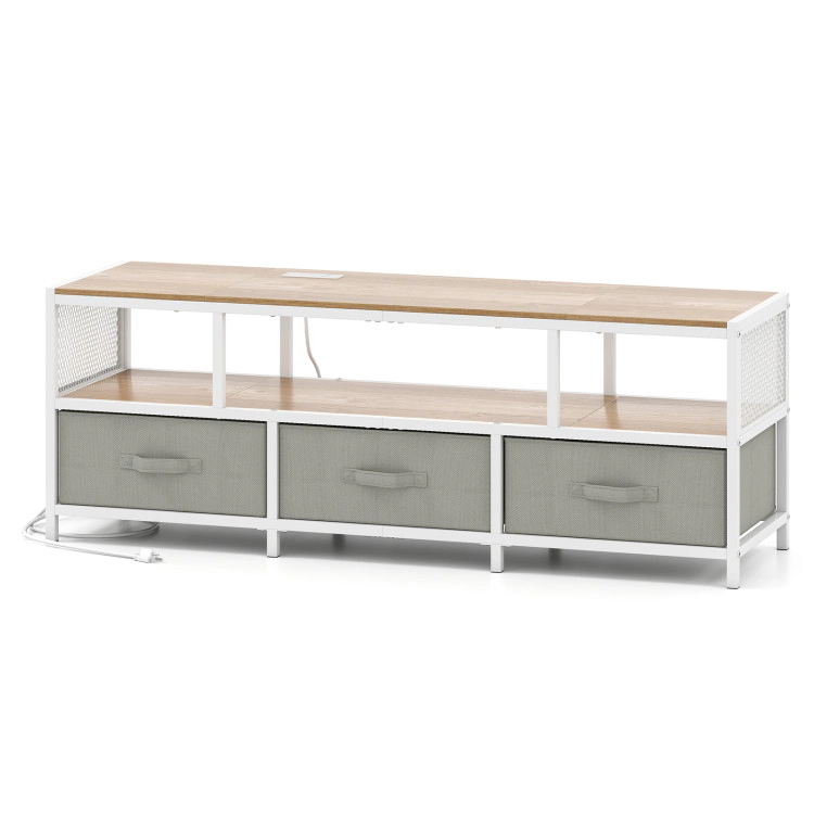 Hivvago Tv Stand For Tvs Up To 65 Inches With Power Outlets Usb Charging