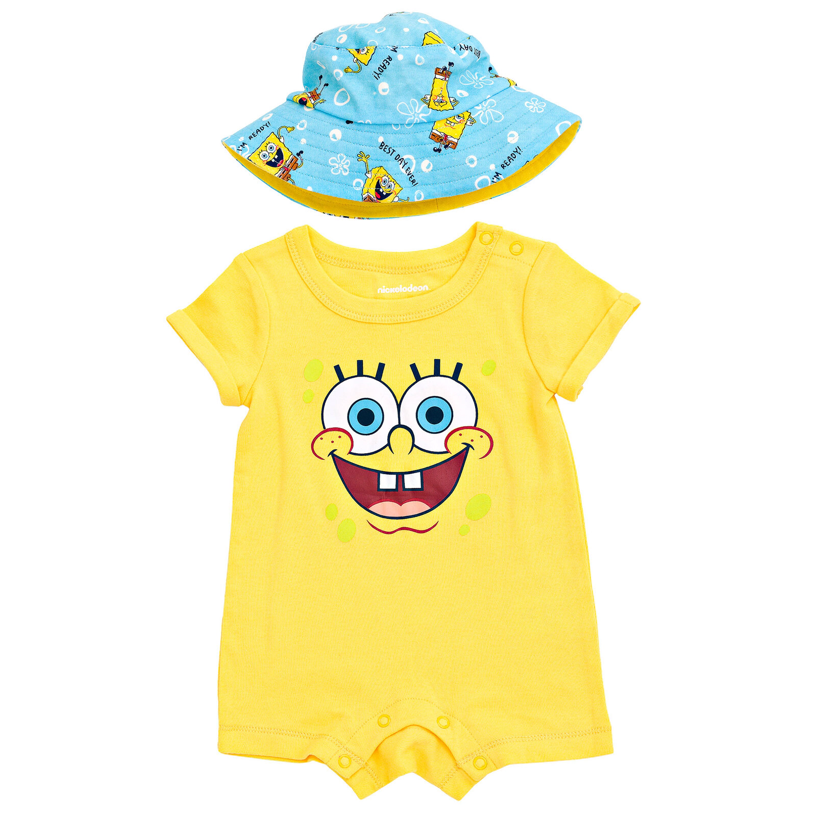 SpongeBob SquarePants Baby 2-Piece Romper and Hat Set