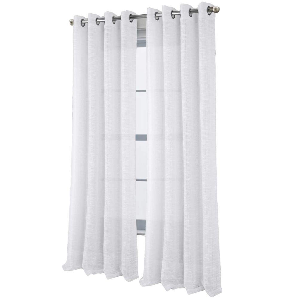 RT Designers Collection Dexter Linen Texture Grommet Light Filtering Window Curtain Panel 54" x 84" White