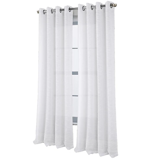RT Designers Collection Dexter Linen Texture Grommet Light Filtering Window Curtain Panel 54" x 84" White