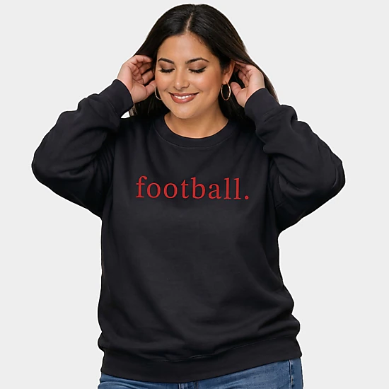 Simply Sage Market - Women's Plus Sized Graphic Sweatshirt - Football Typewriter