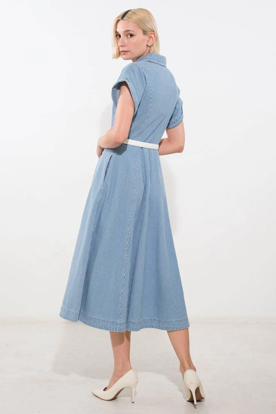 TRUEDAMES Women Soak The Sun Denim Midi Dress