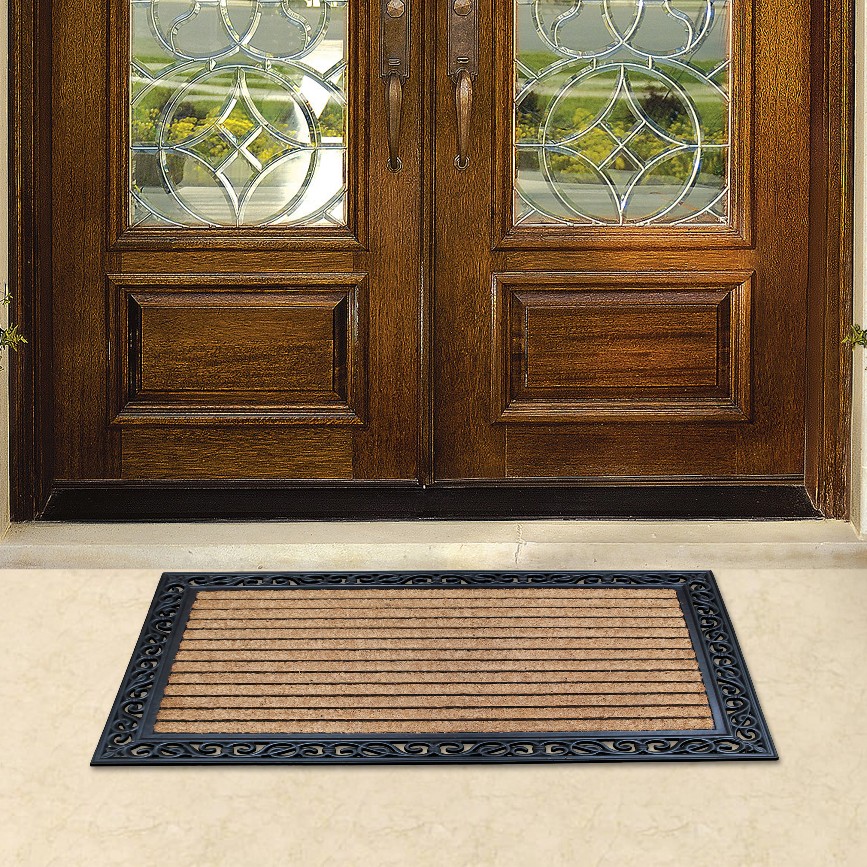 A1 Home Collections Coir and Rubber Door Mat 30x48 Inches Anti-Shed Fade-Resistant Heavy Duty