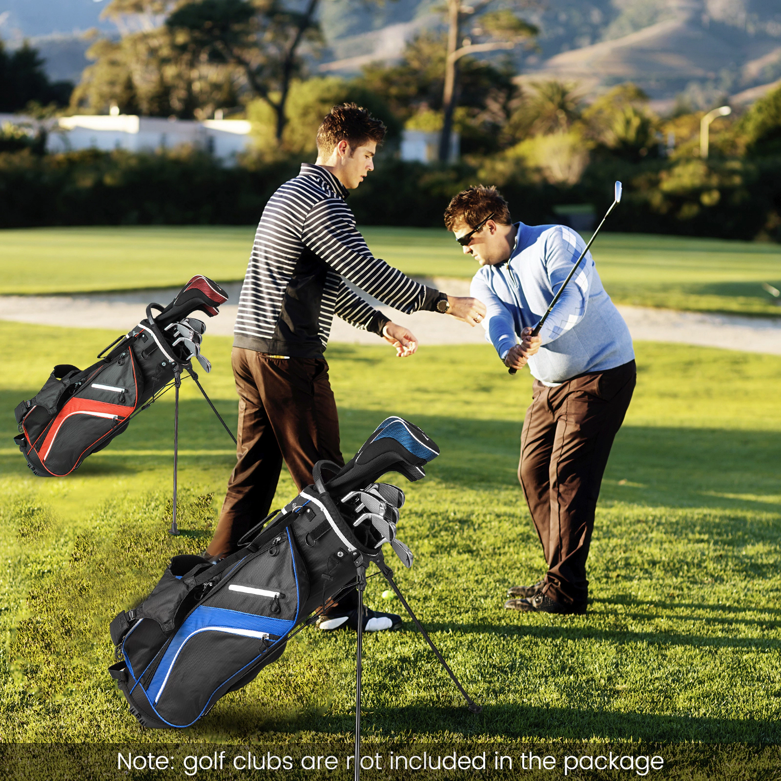SUGIFT Blue 14-Way Top Dividers 6 Pockets and Hip Cushion Lightweight Golf Stand Bag