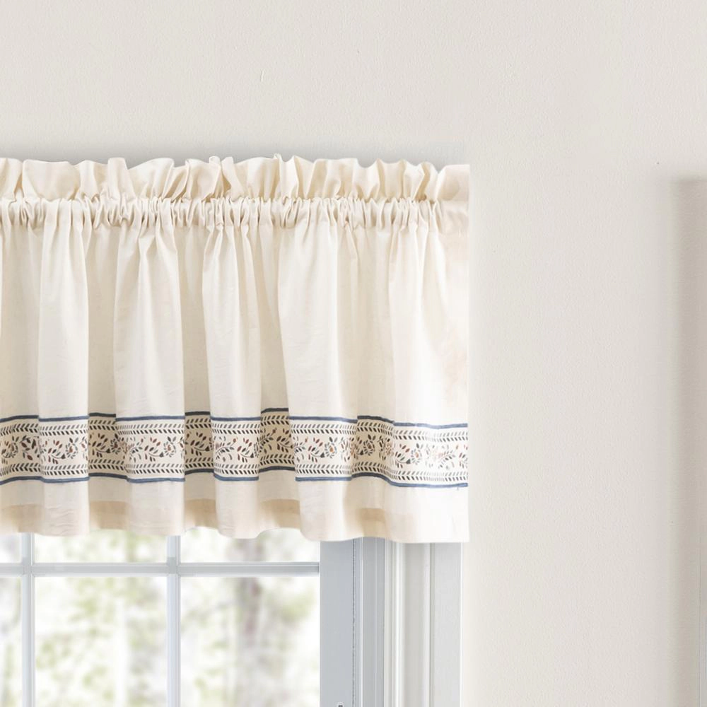 Ellis Curtain Richmark 1.5" Rod Pocket Tailored Valance for Windows 70" x 15" Natural