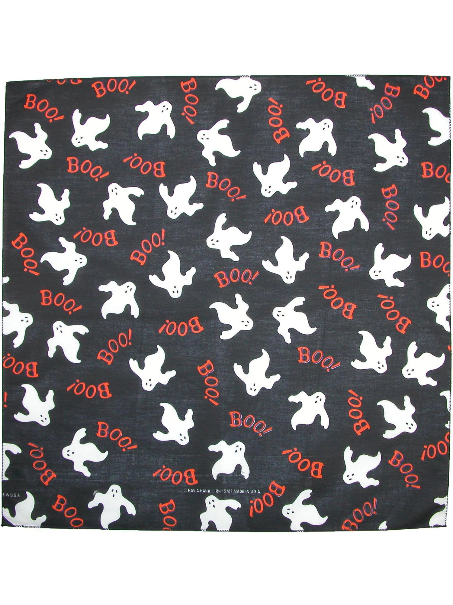 CTM® Glow In The Dark Halloween Boo Ghost Print Holiday Bandana