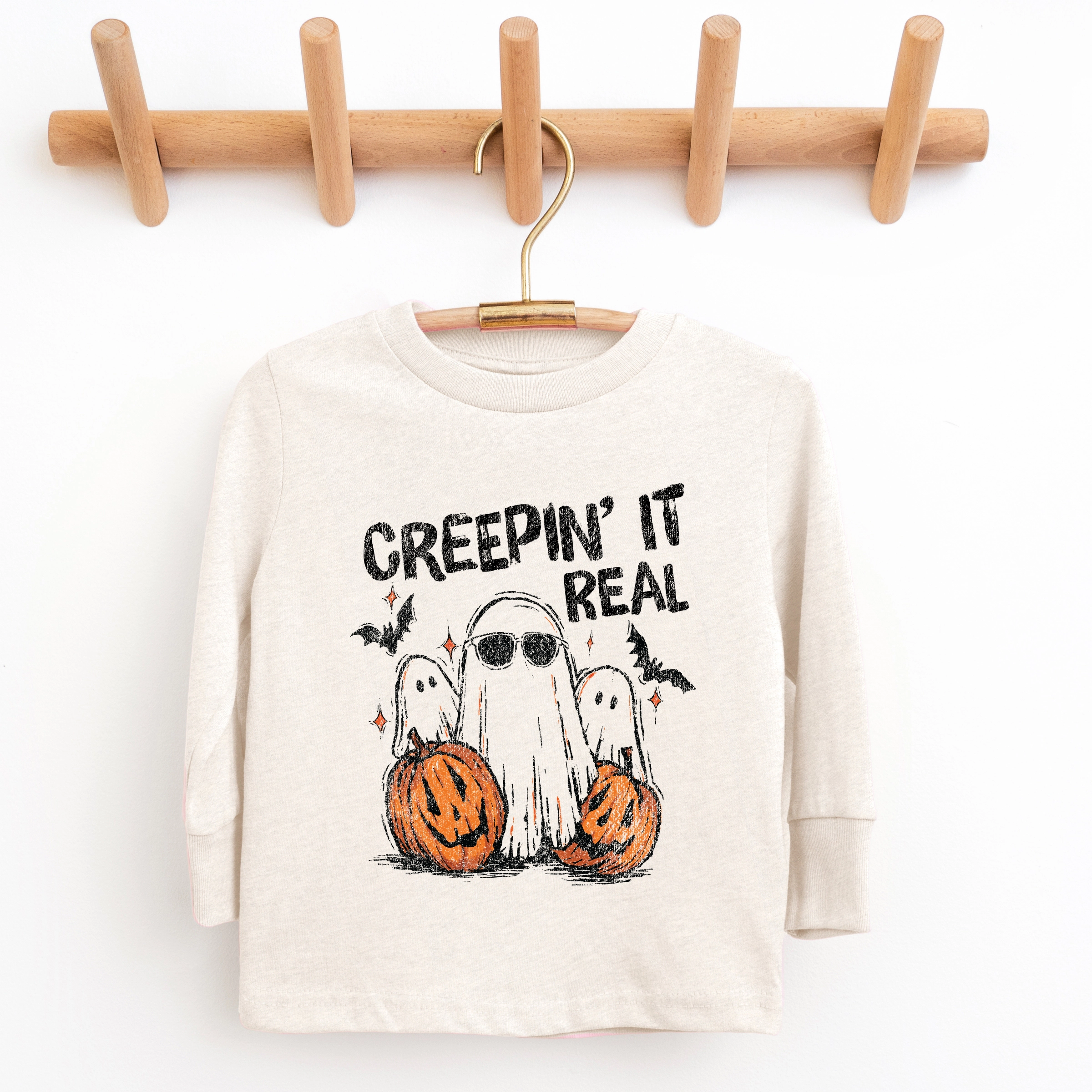 The Juniper Shop - Youth Long Sleeve Graphic T-Shirt Creepin it Real Ghosts
