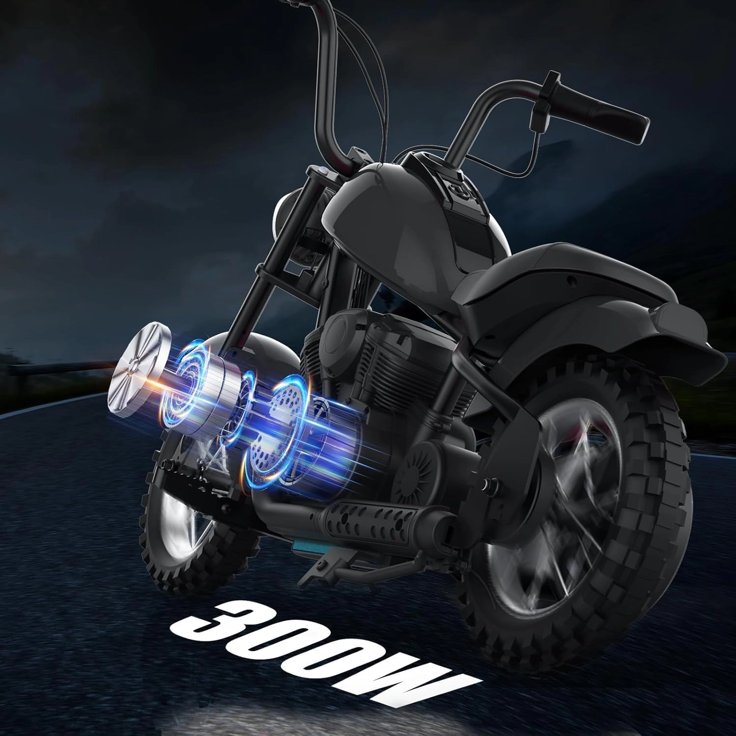 24V Kids & Teens Electric Dirt Bike, 250W Motor, 14MPH, LED Light, Leather Seat, 60Min Ride Time
