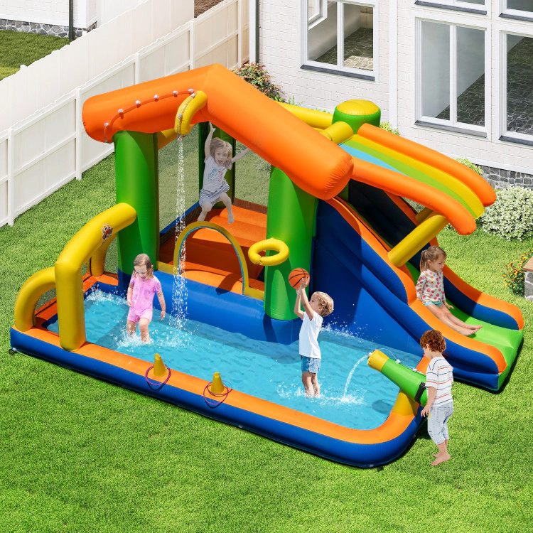 Hivvago 8-in-1 Inflatable Bounce House Water Park without Blower