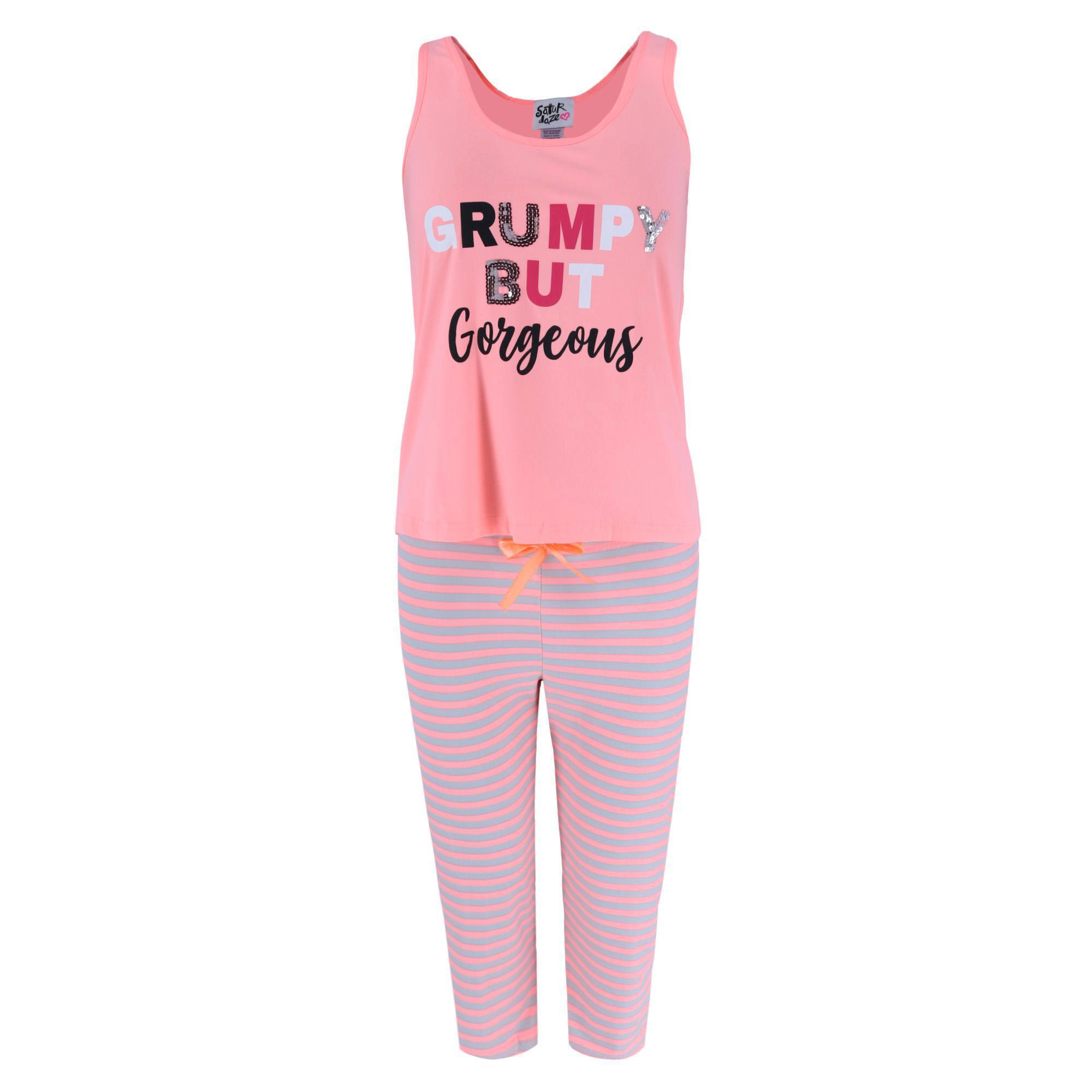 Saturdaze Women's Plus Grumpy Gorgeous Tank Top and Capri Set