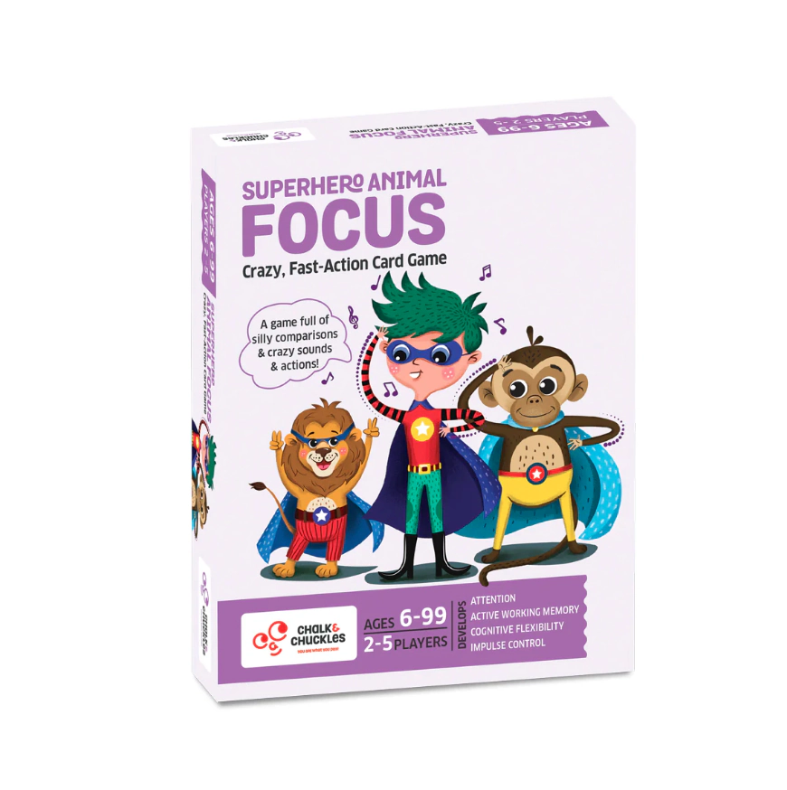 Chalk & Chuckles Superhero Animal Focus Card Game - 2-5 Players