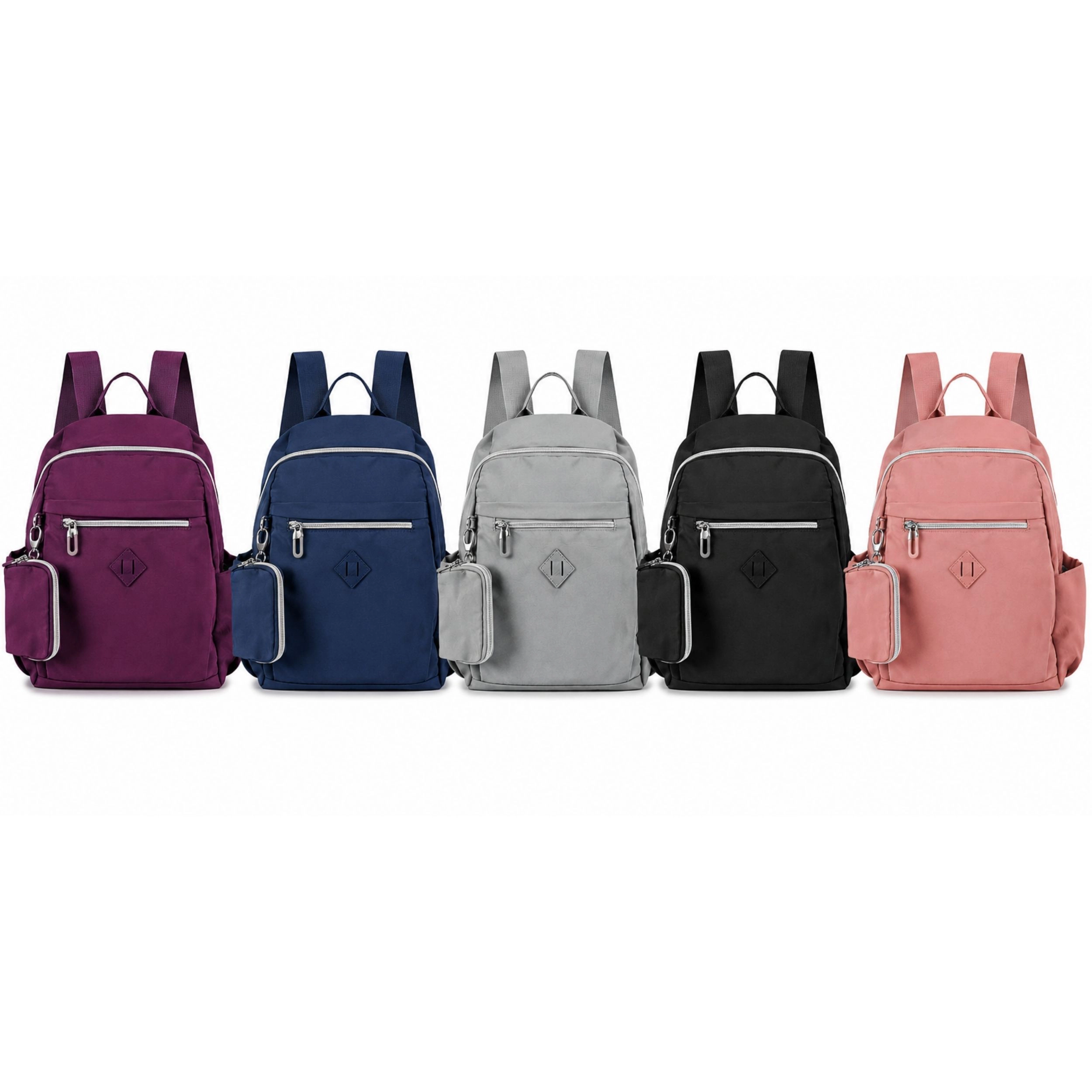 Home Collection Women’s Waterproof Anti Theft Nylon Backpack with Mini Purse