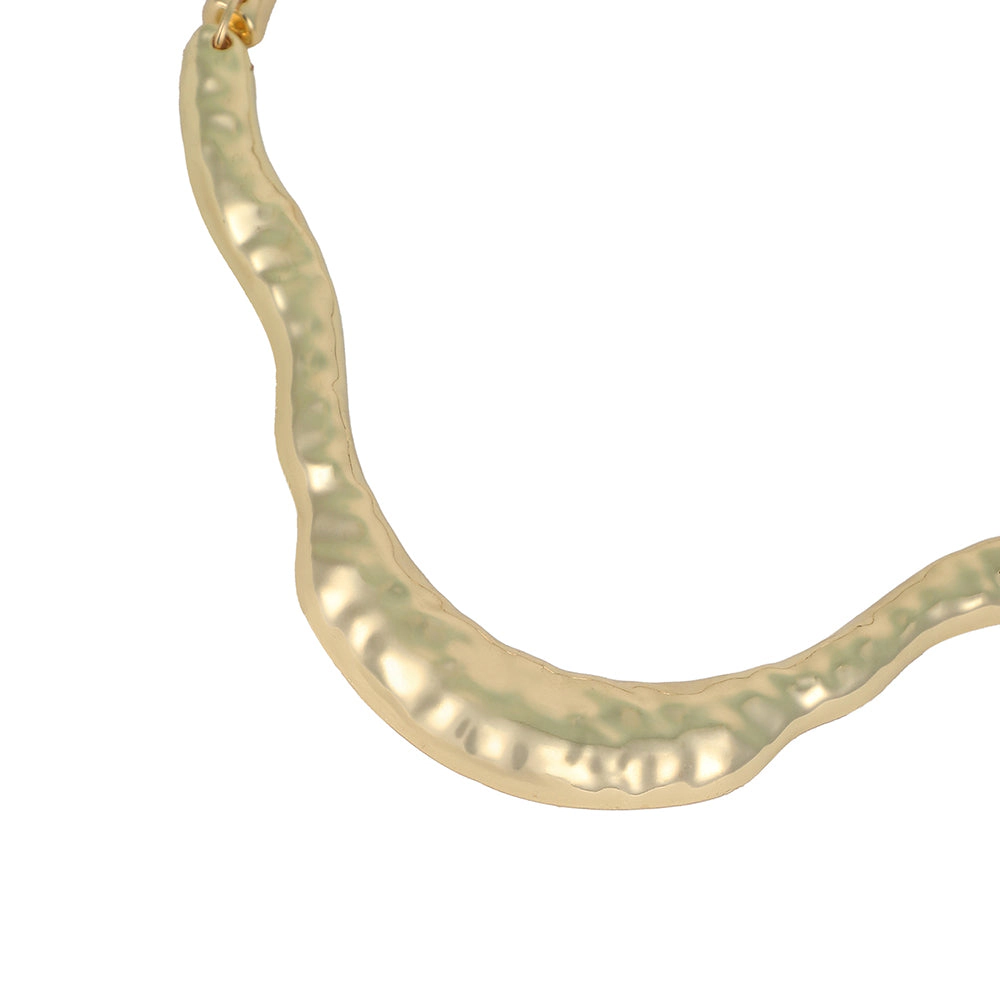 SOHI Women's The Hammered-Horn Collar Necklace - California Gold