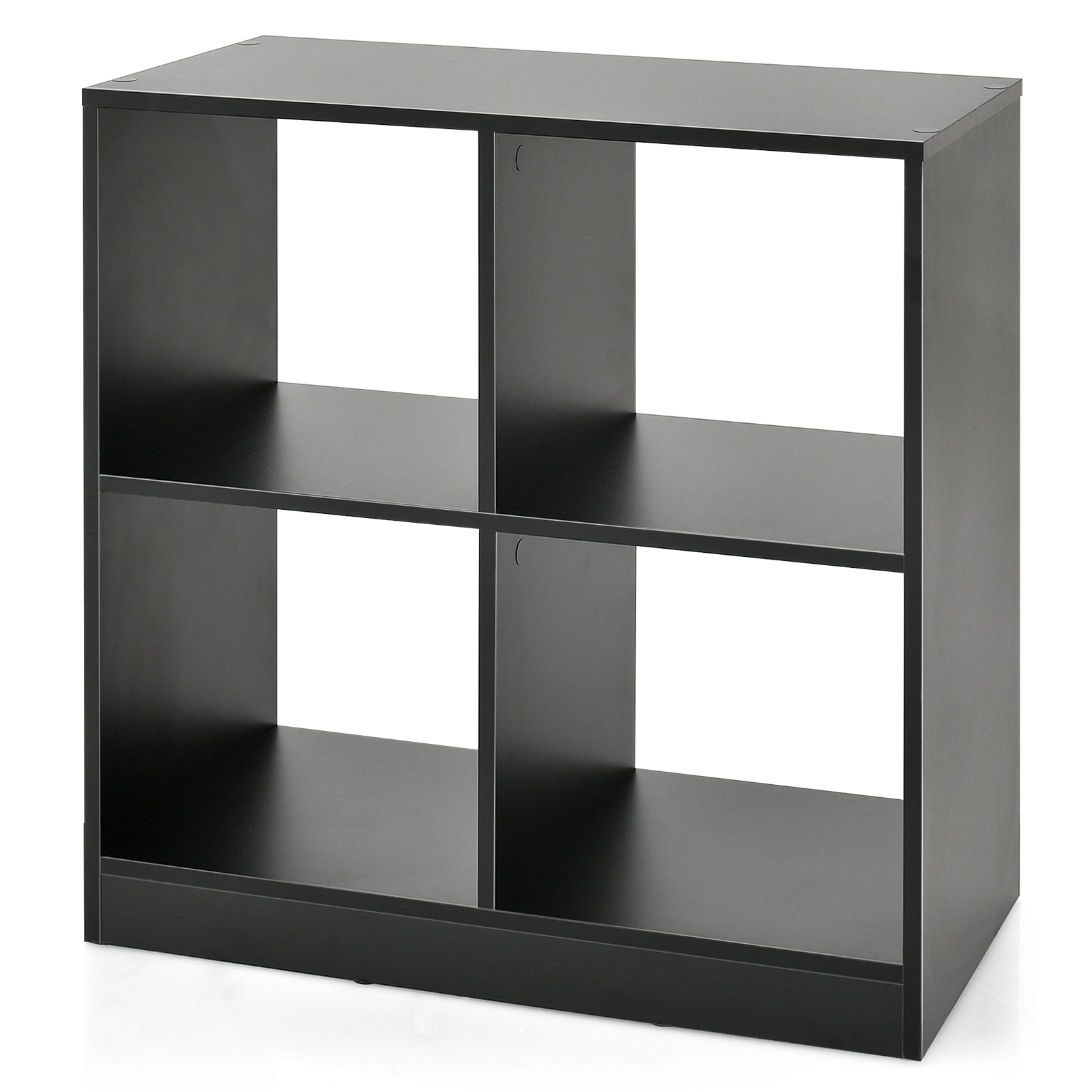 SUGIFT Kids 4-Cube Anti-Toppling Wooden Toy Storage Display Bookcase 29-in x 13-in x 29-in 60-lb per Layer Black