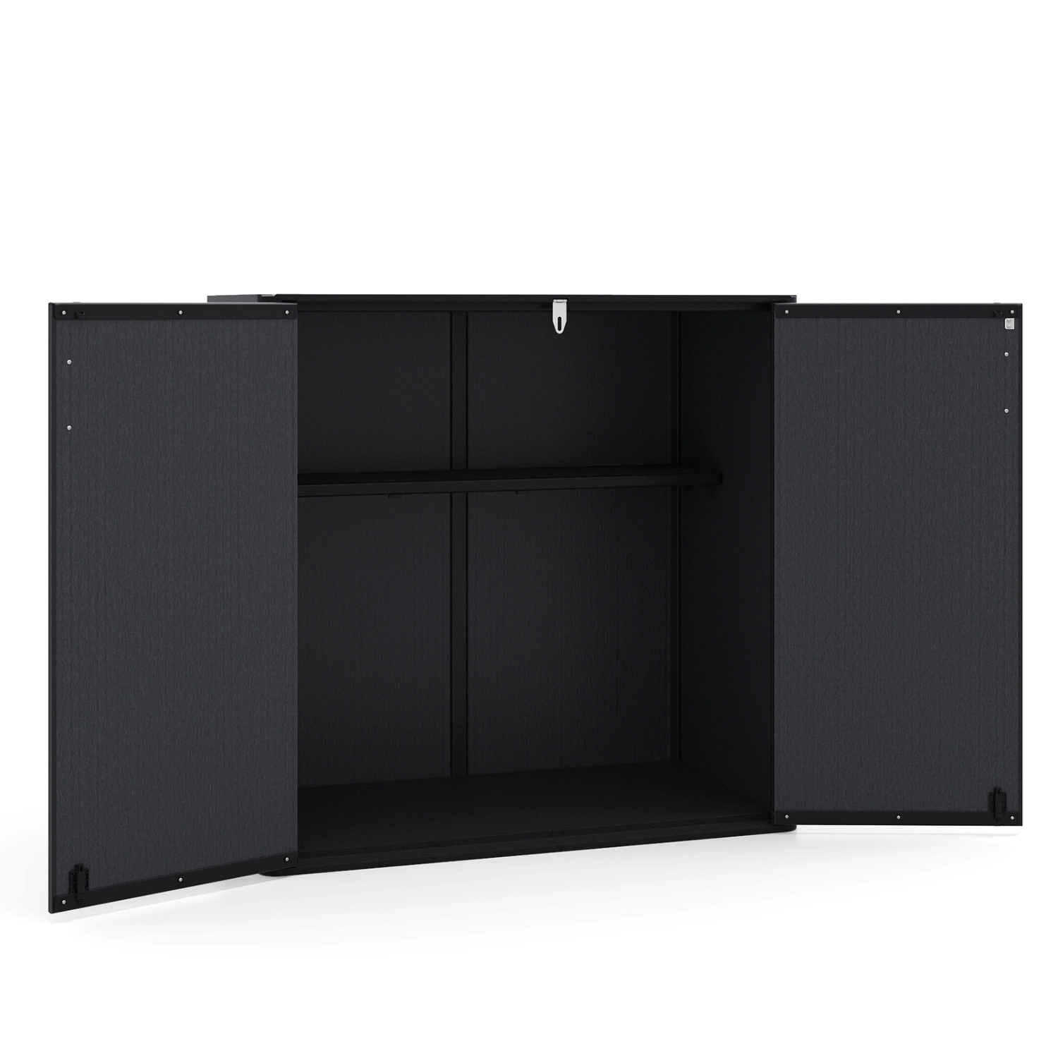 SUGIFT 175-Gal 330-lb Roof Capacity Lockable Waterproof Outdoor Storage Shed Box with Floor and Removable Shelf