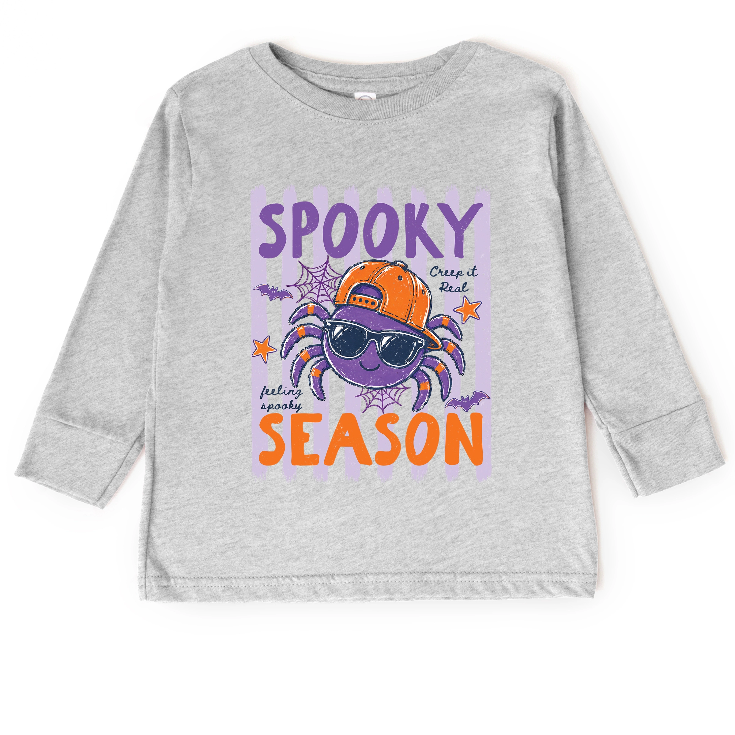 The Juniper Shop - Toddler Long Sleeve Graphic Tee Spooky Season Spider Stripes