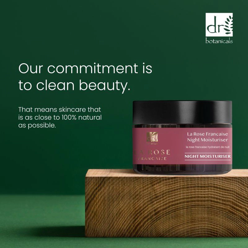 Dr Botanicals La Rose Française Night Moisturiser 50ml - Anti-Aging Bakuchiol Cream for Fine Lines & Dryness