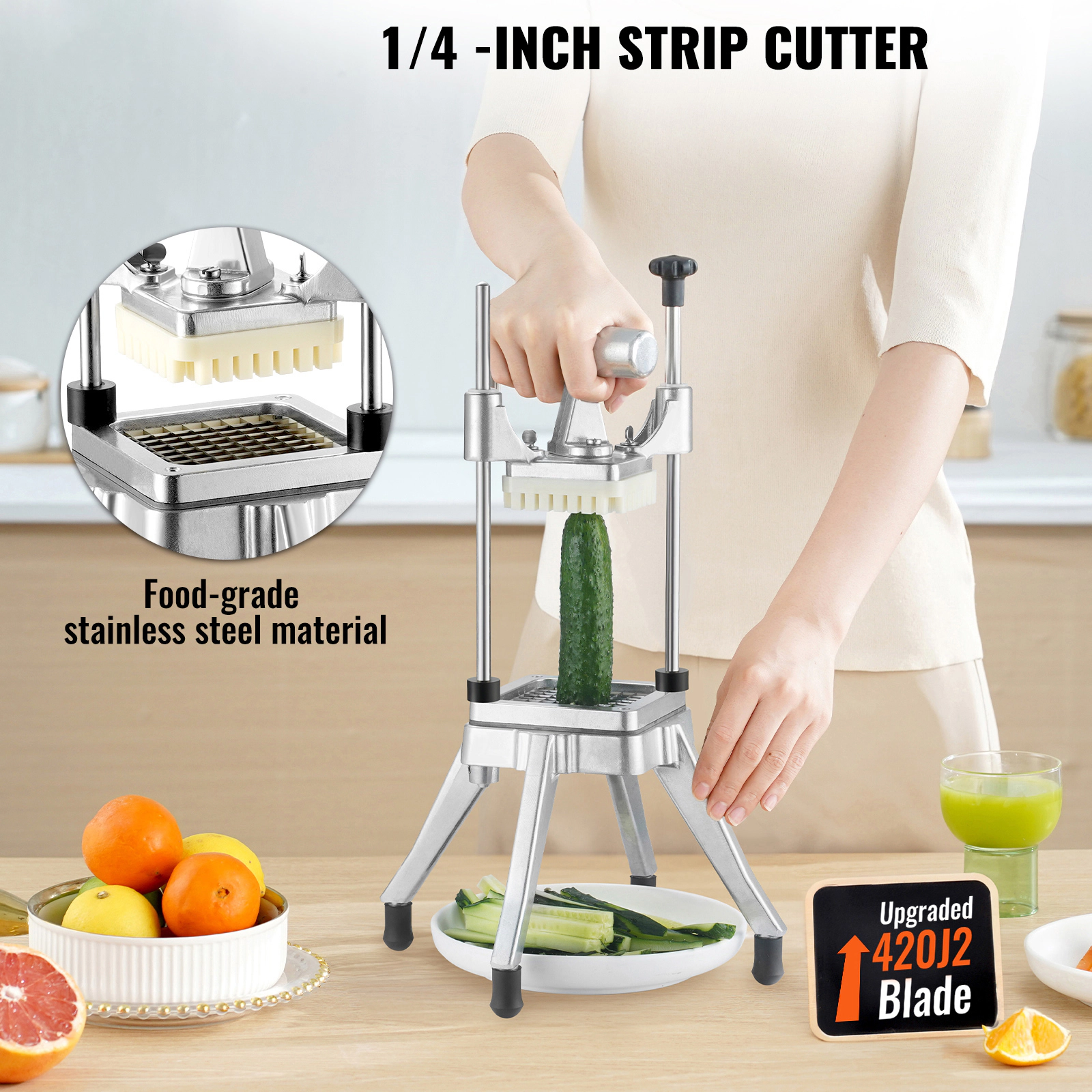HONGGE Commercial Vegetable Fruit Chopper Blade Heavy Duty Professional Food Dicer French Fry Cutter Onion Slicer