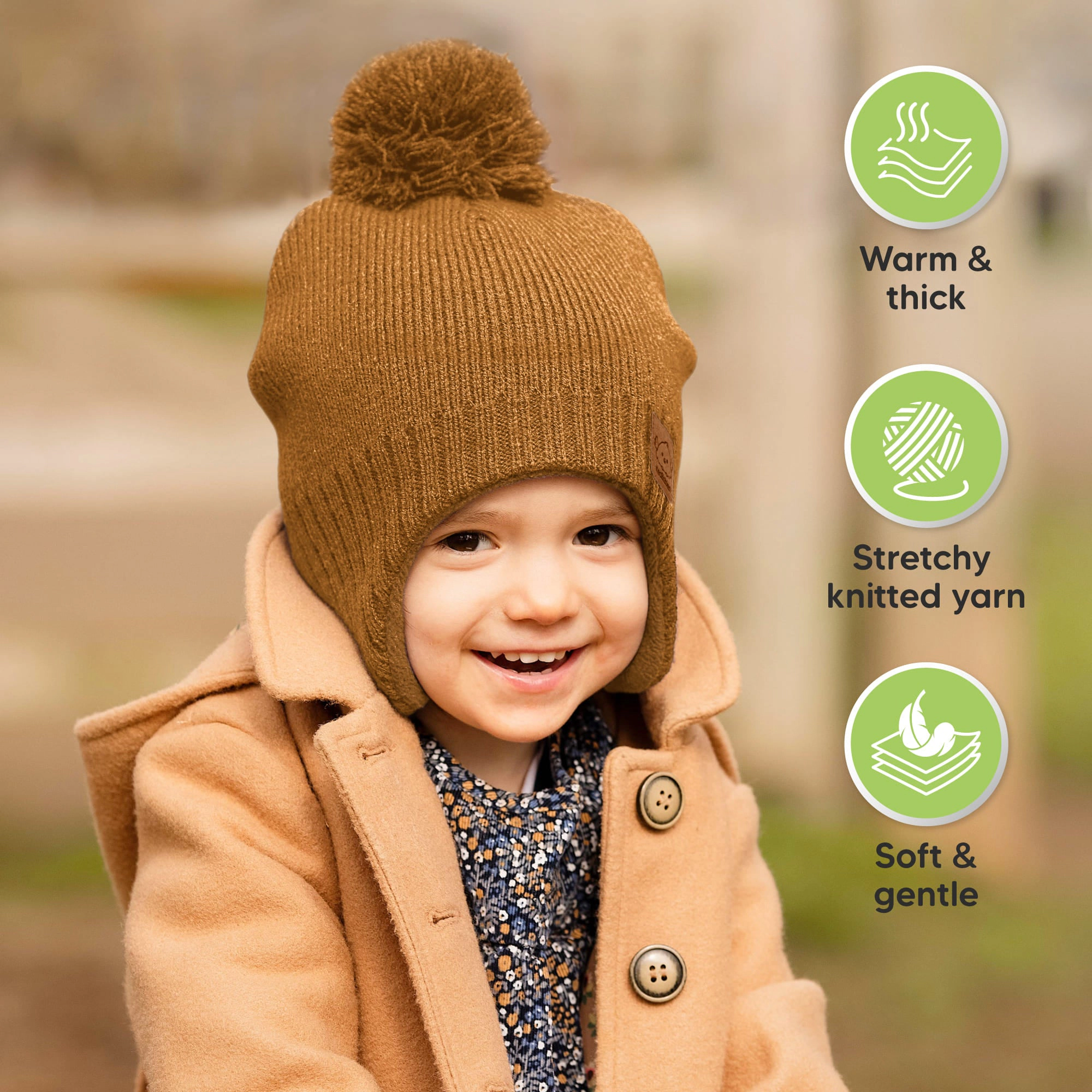 KeaBabies Muff Knitted Beanie
