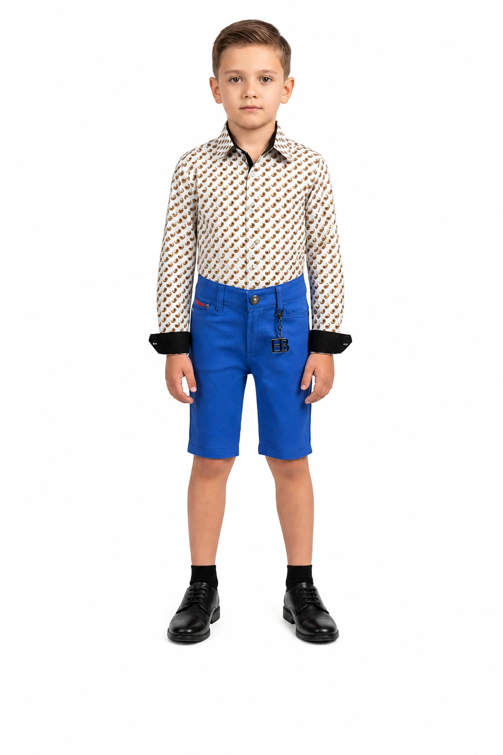 Elie Balleh Boys Slim Fit Cotton Twill Short Pants
