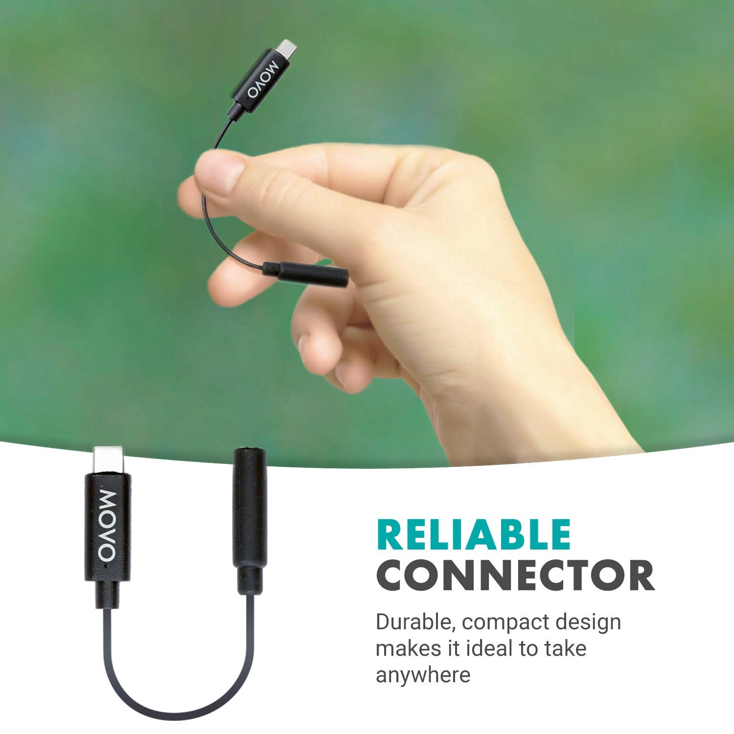 Movo PMA-1 Female 3.5mm TRS Microphone Audio Adapter Cable Compatible with The DJI OSMO Pocket